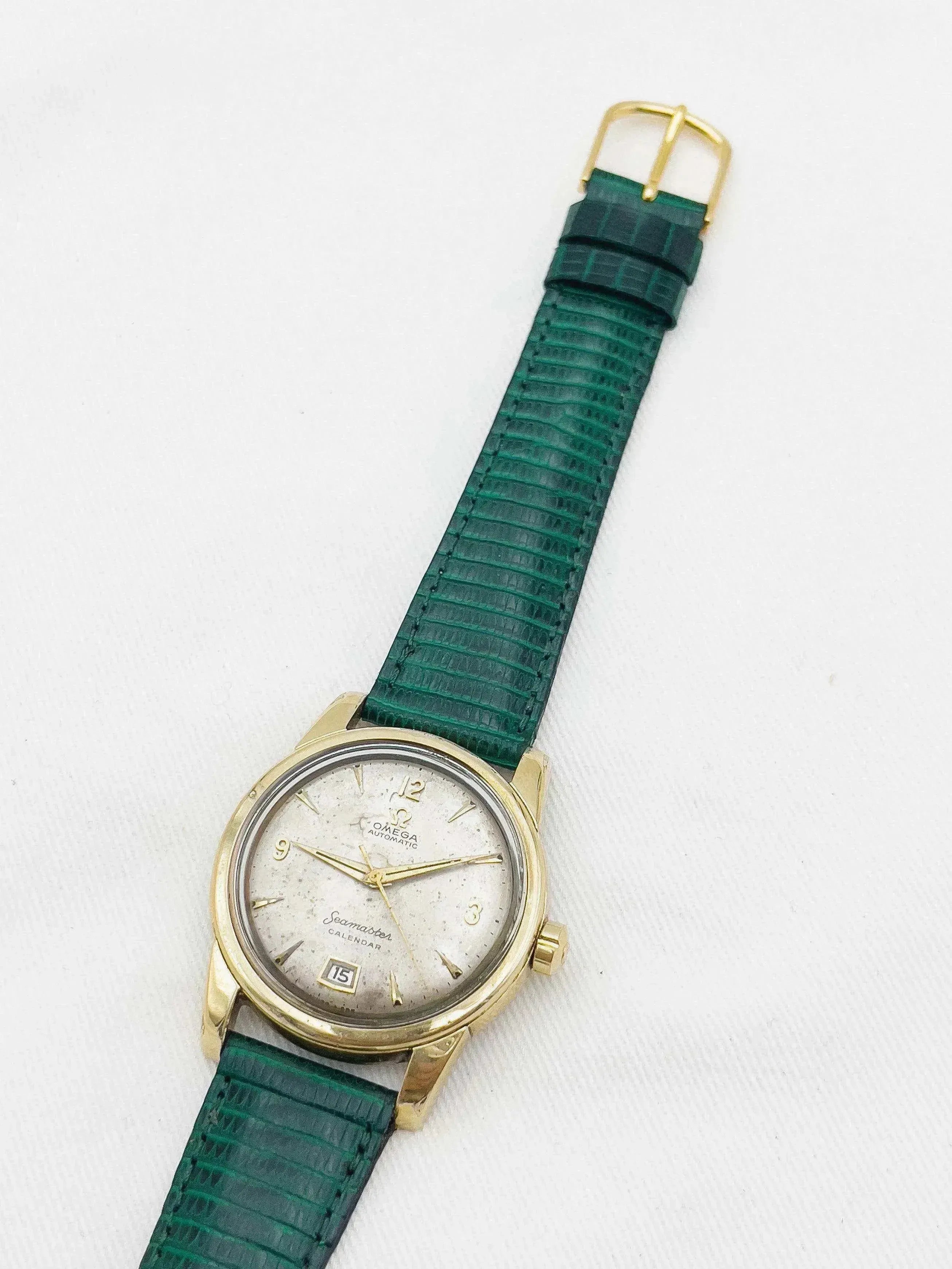 Omega - Seamaster Bumper Calendar Plaqué or Patine - 1954 - Atelier Victor - Vintage Shop