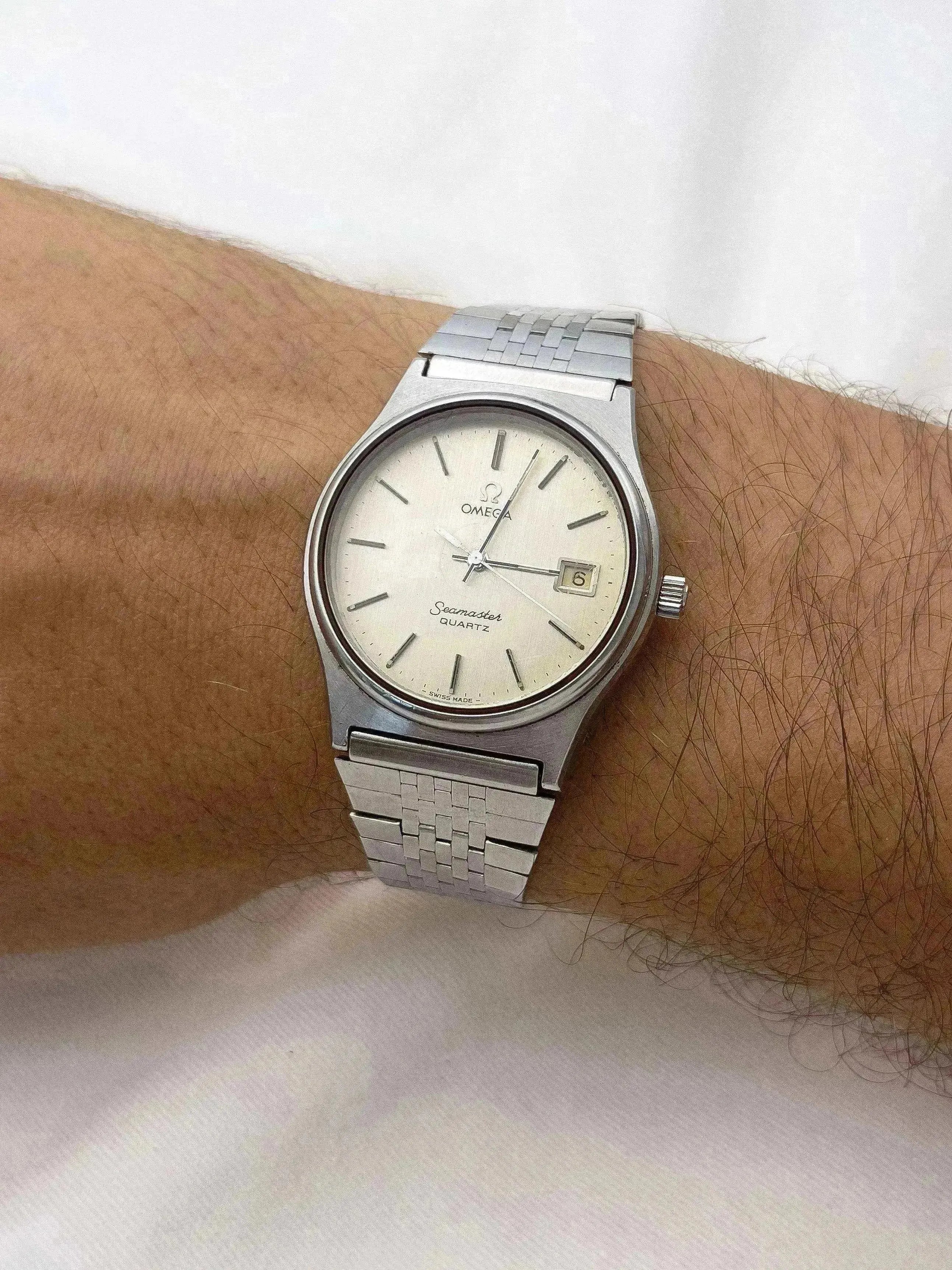 Omega - Seamaster Champagne Patine Acier - boîte - 1976 - Atelier Victor