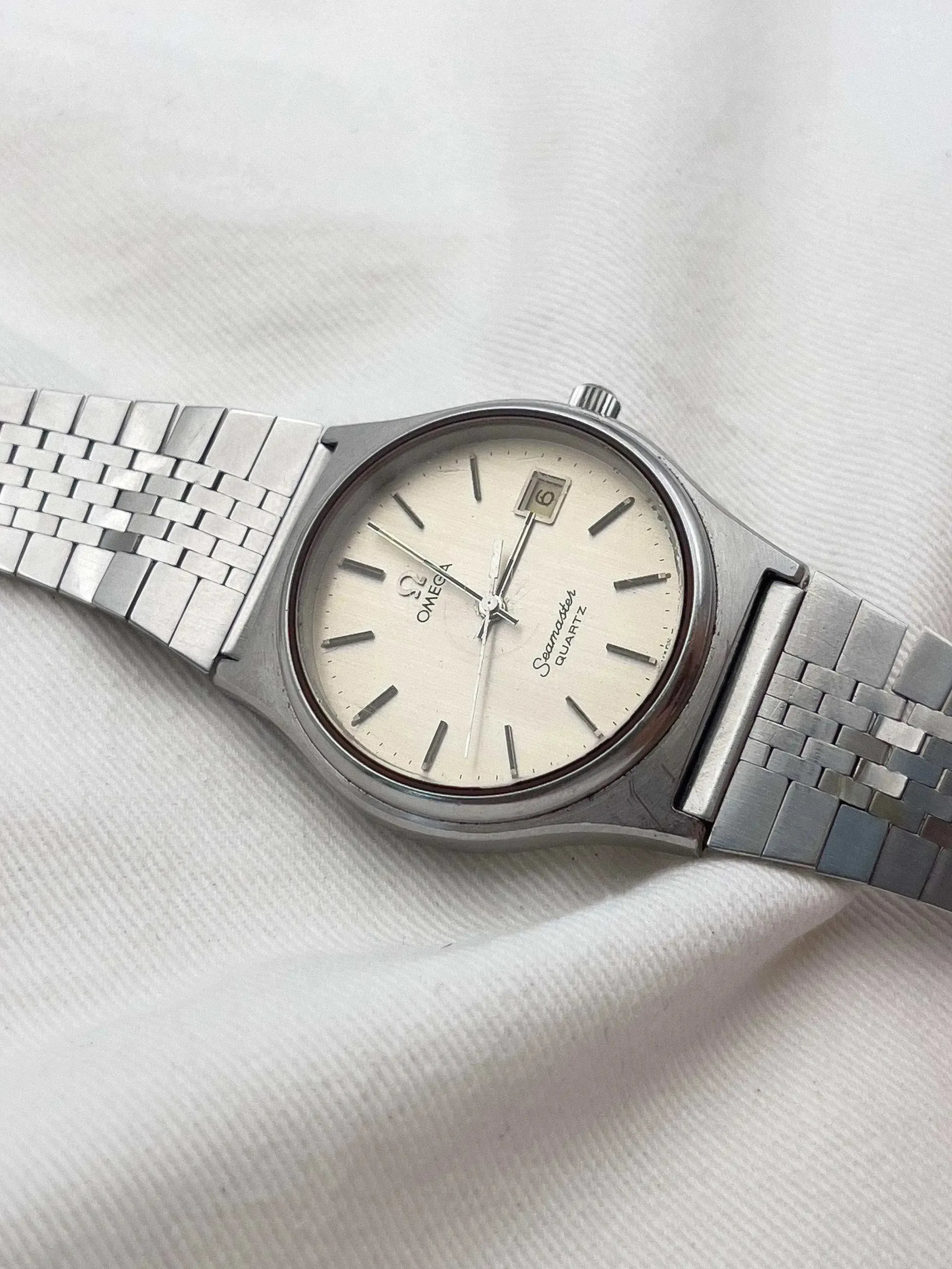 Omega - Seamaster Champagne Patine Acier - boîte - 1976 - Atelier Victor