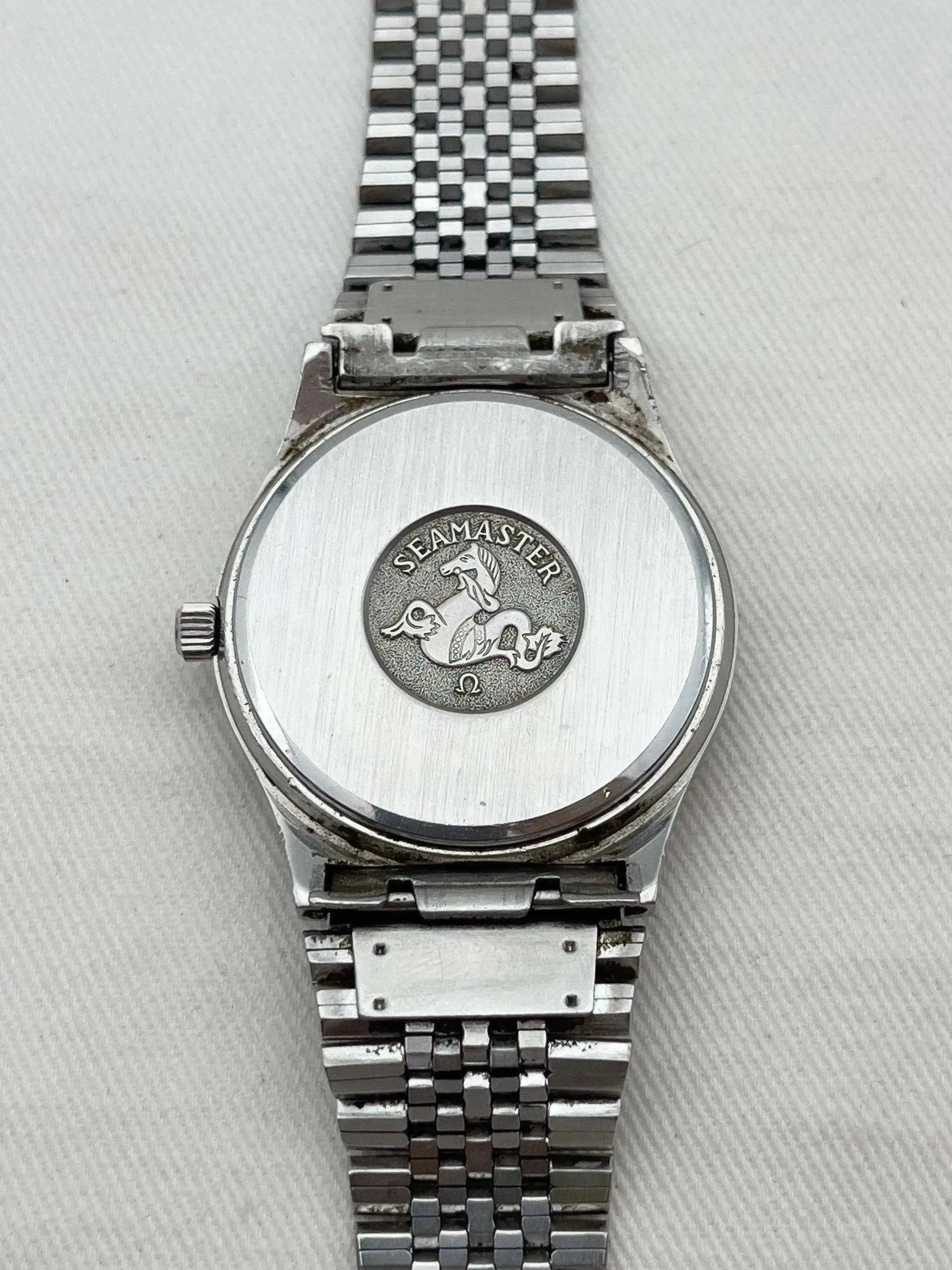 Omega - Seamaster Champagne Patine Acier - boîte - 1976 - Atelier Victor