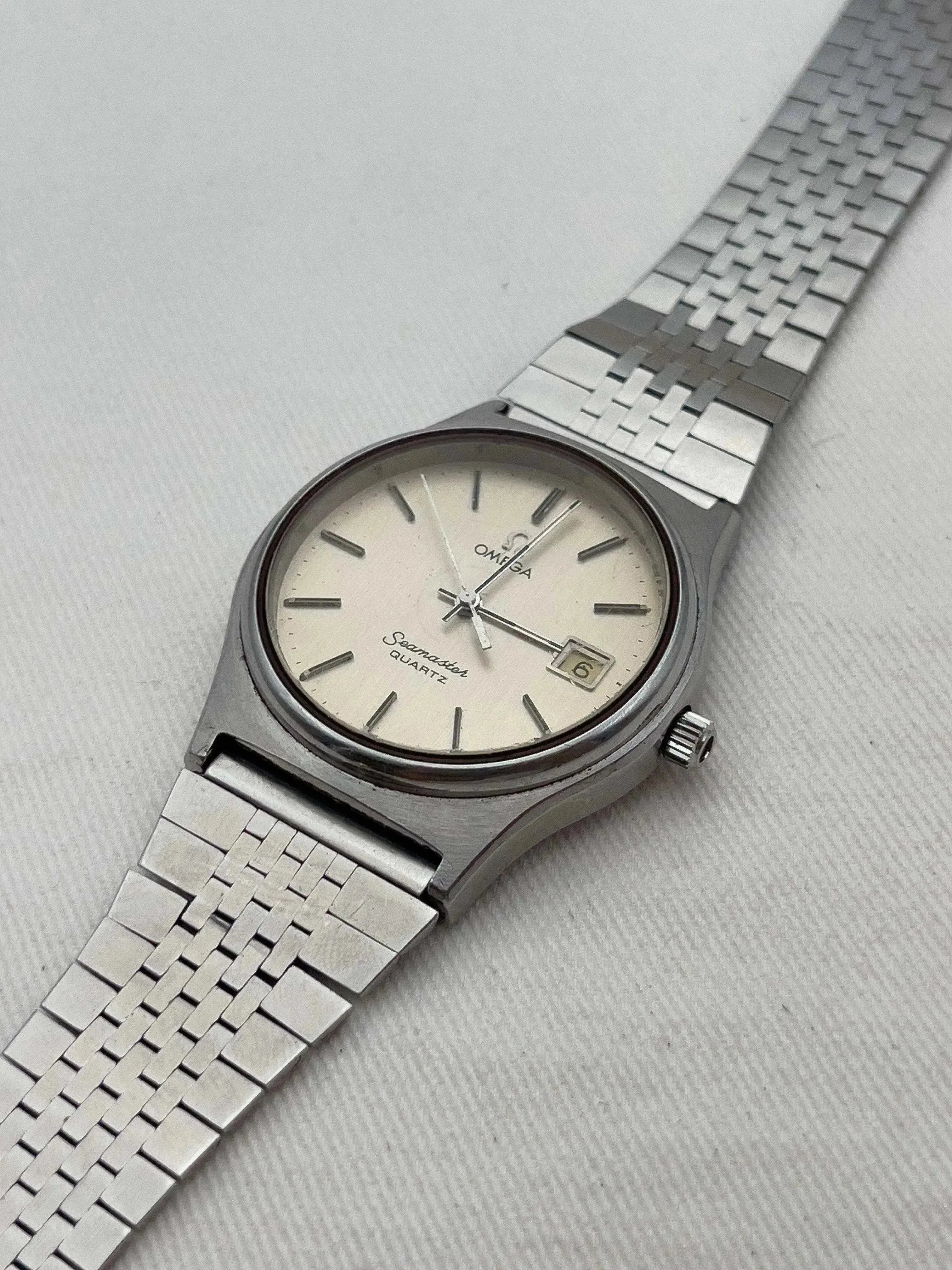 Omega - Seamaster Champagne Patine Acier - boîte - 1976 - Atelier Victor