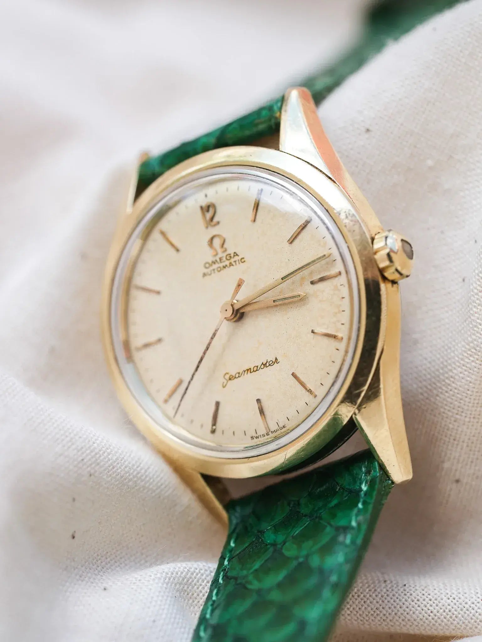 Omega - Seamaster Index Or Patine Creme - 1956 - Atelier Victor