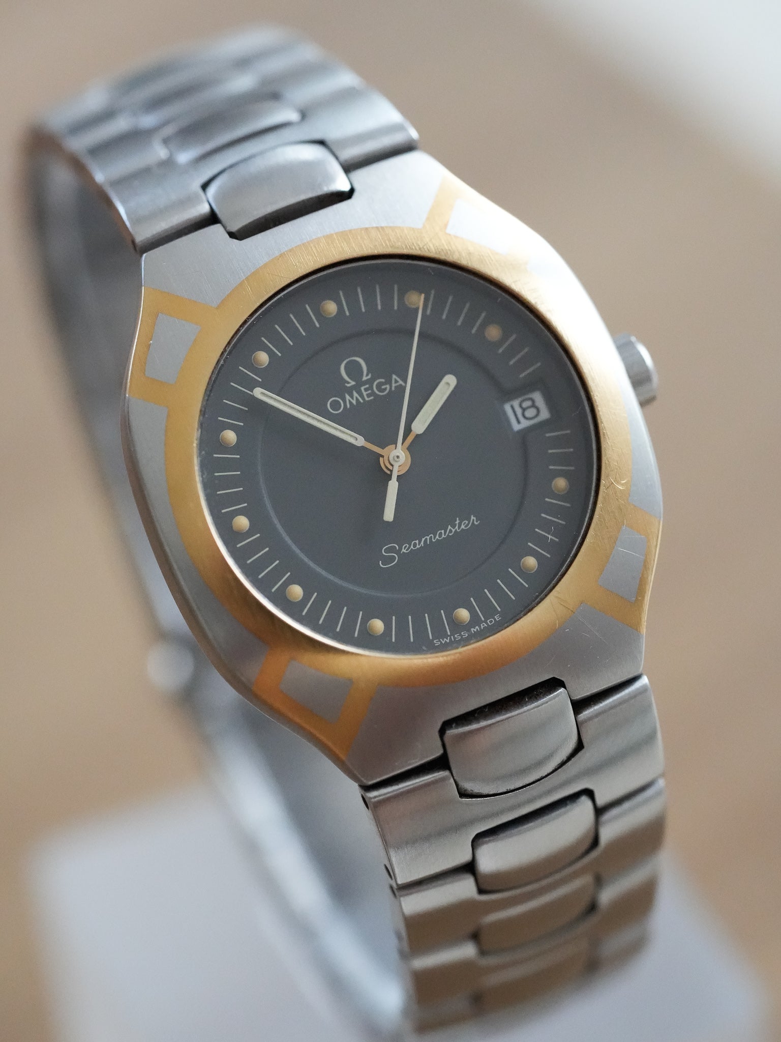 Omega - Seamaster Polaris Acier Or 18K Anthracite #2 - 1991 - Atelier Victor - Vintage Shop