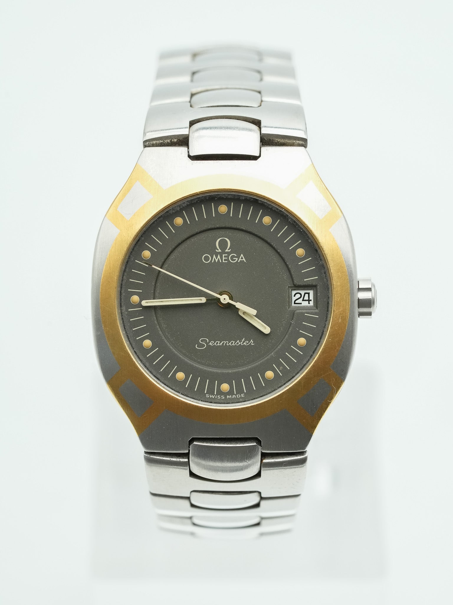 Omega - Seamaster Polaris Acier Or 18K Cadran Anthracite - 1991 - Atelier Victor - Vintage Shop