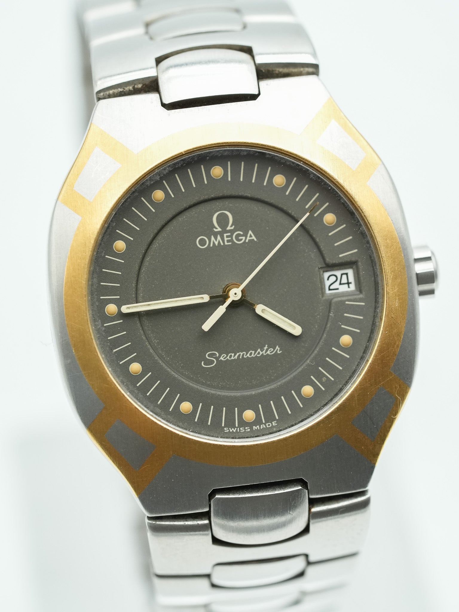 Omega - Seamaster Polaris Acier Or 18K Cadran Anthracite - 1991 - Atelier Victor - Vintage Shop
