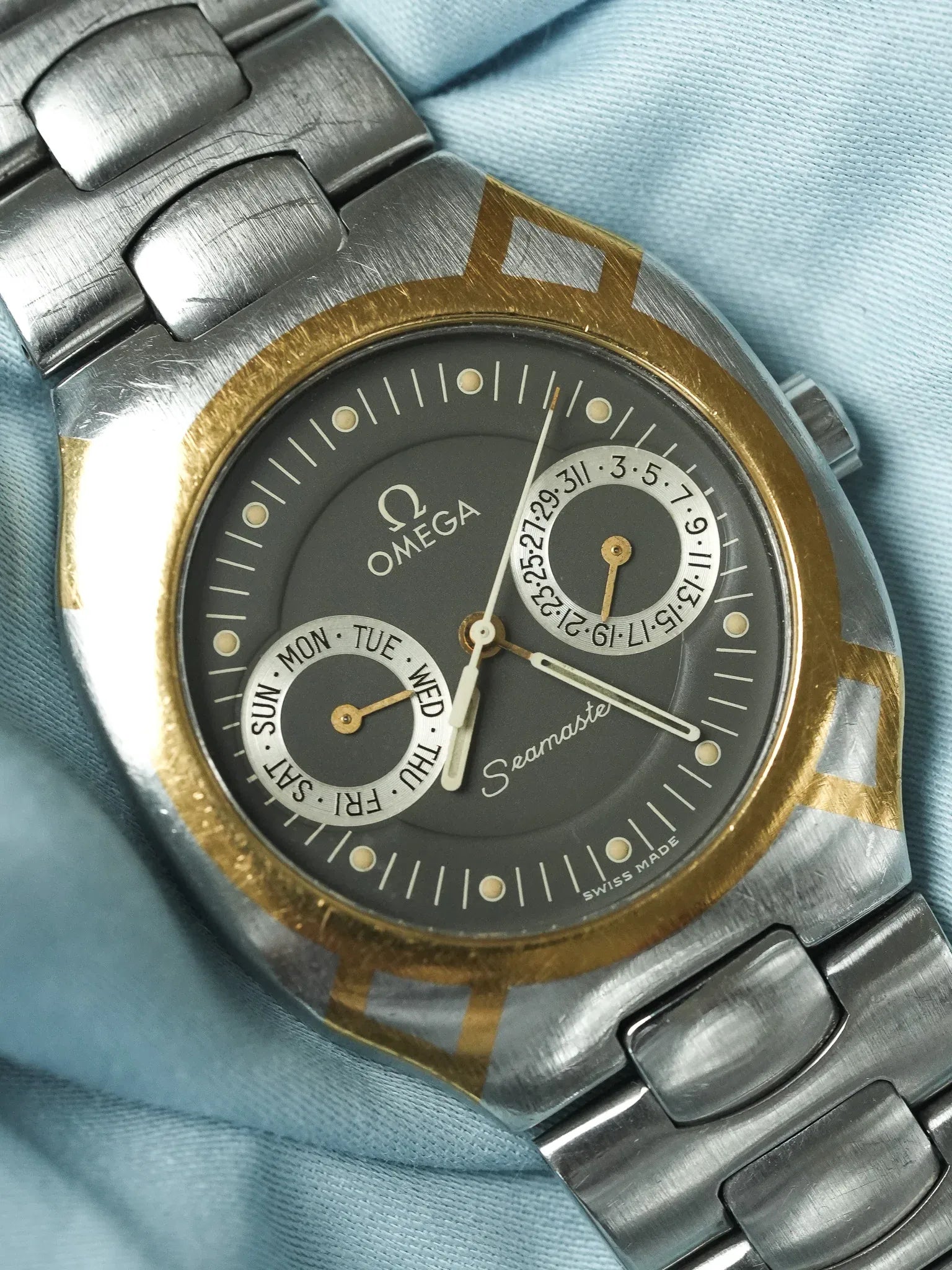 Omega - Seamaster Polaris Daydate Anthracite Or 18k - 1980s - Atelier Victor