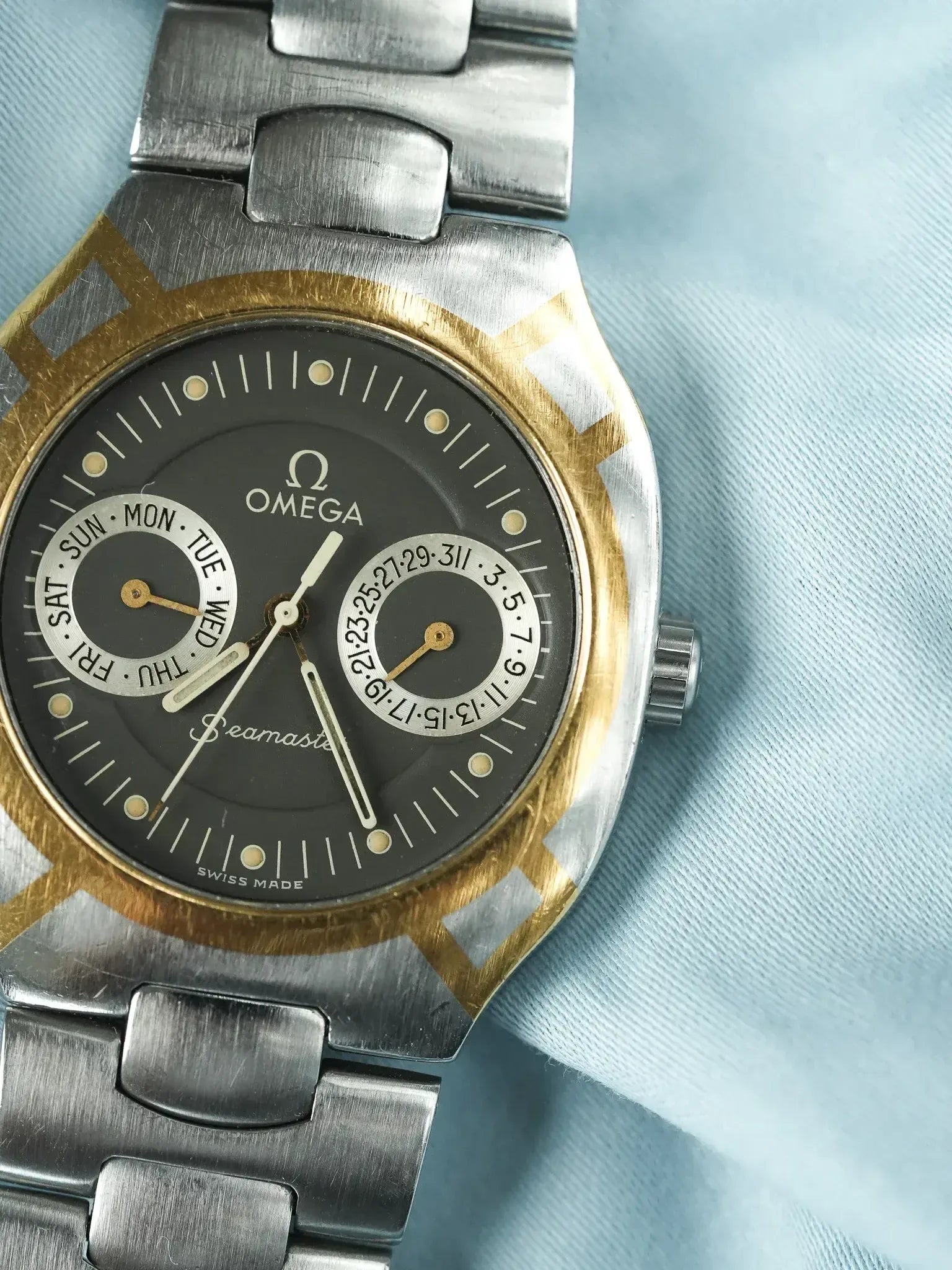 Omega - Seamaster Polaris Daydate Anthracite Or 18k - 1980s - Atelier Victor