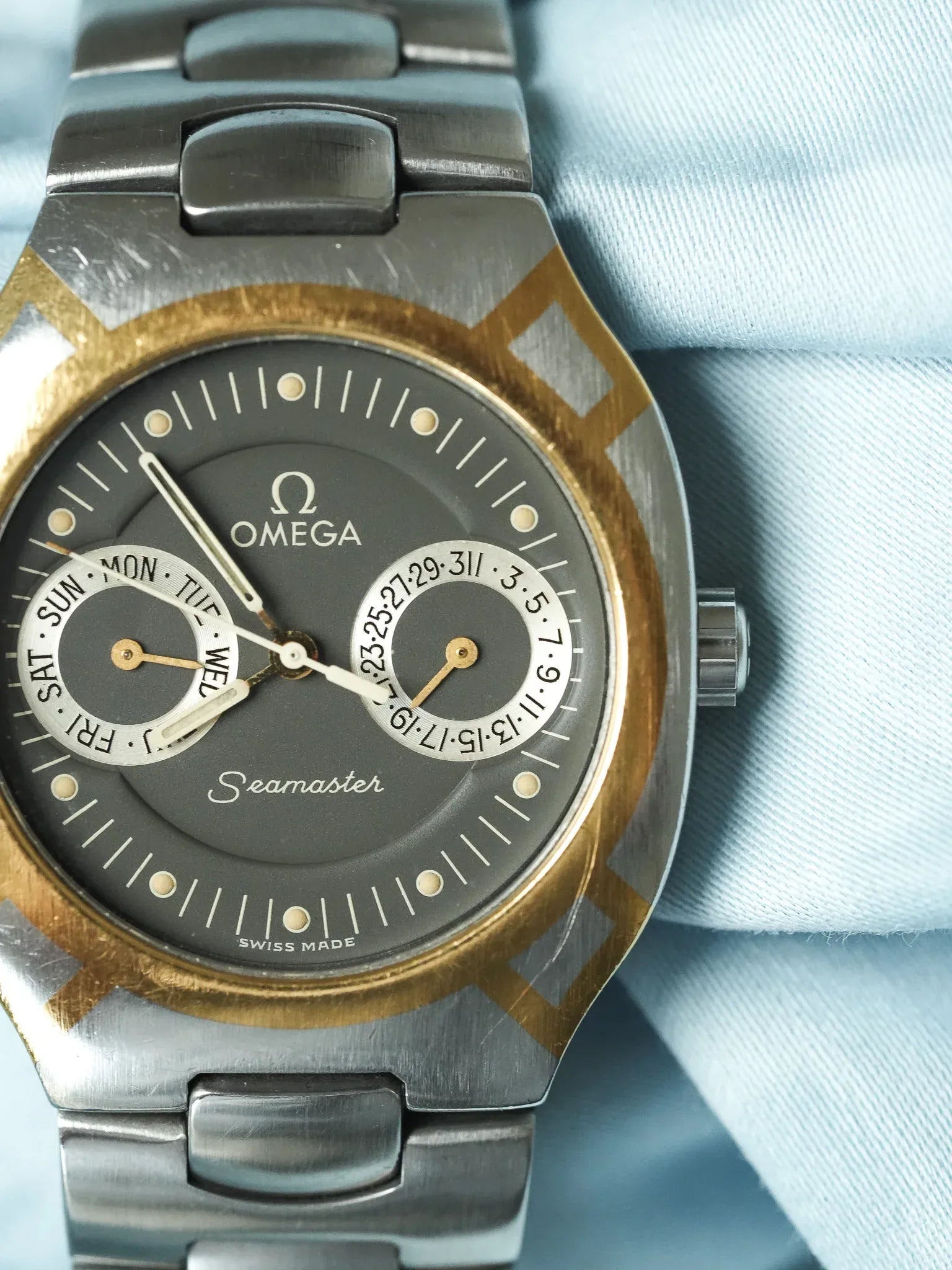 Omega - Seamaster Polaris Daydate Anthracite Or 18k - 1980s - Atelier Victor