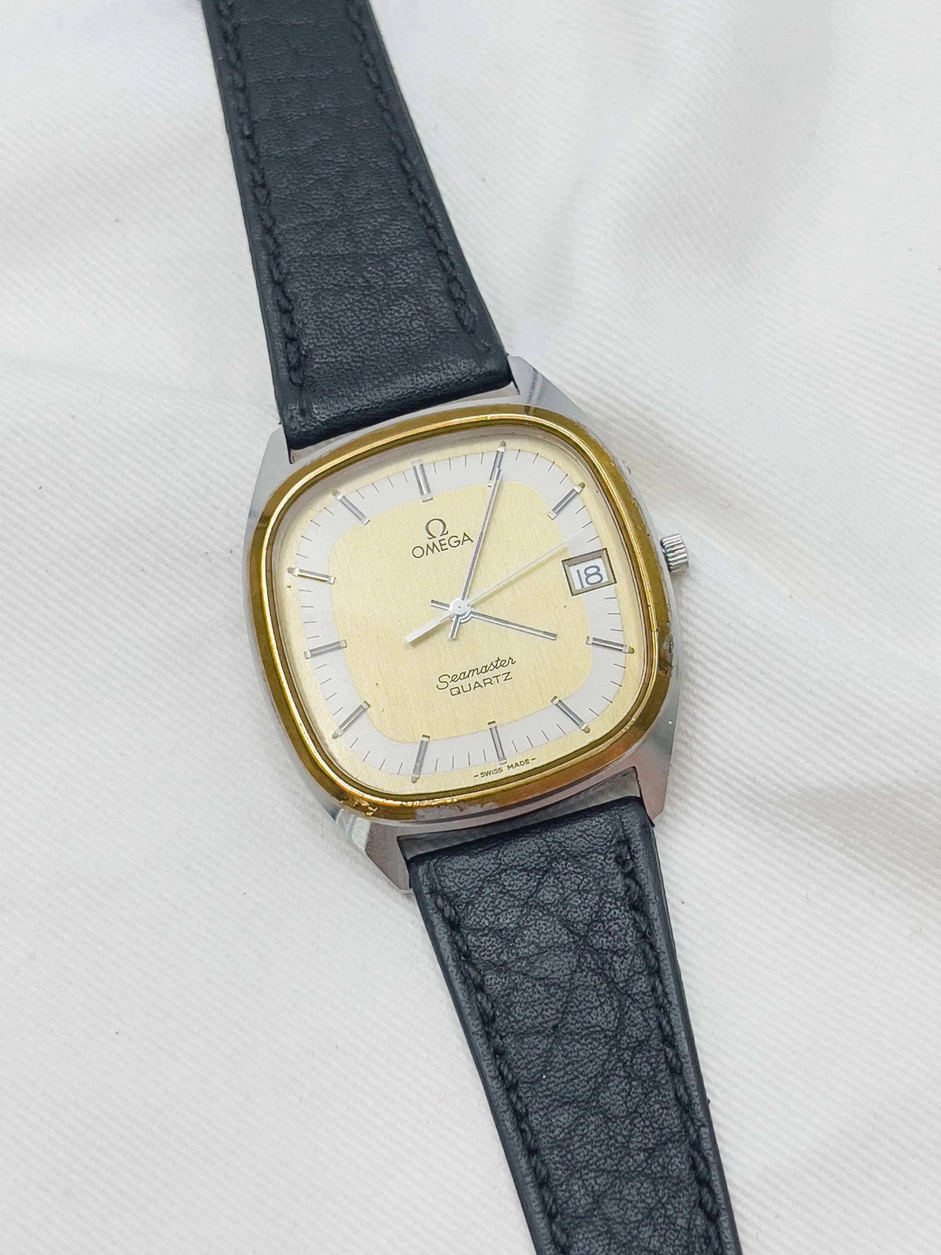 Omega - Seamaster Two Tones Date Oversize - 1979 - Atelier Victor - Vintage Shop
