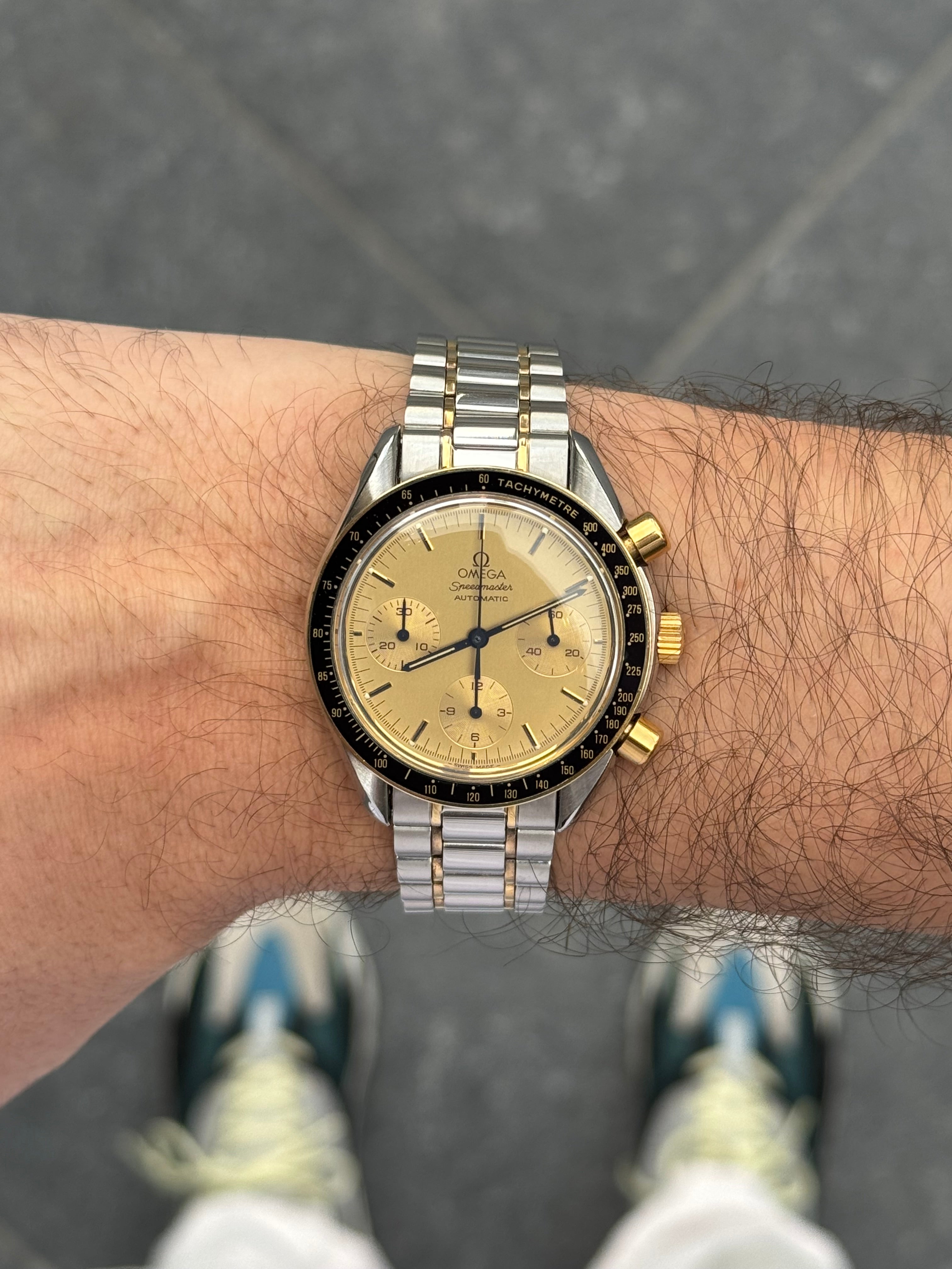 Omega - Speedmaster Reduced 175.0032 Acier Or Cadran Or - 1989 - Atelier Victor Paris - Vintage Watch Shop Dubai