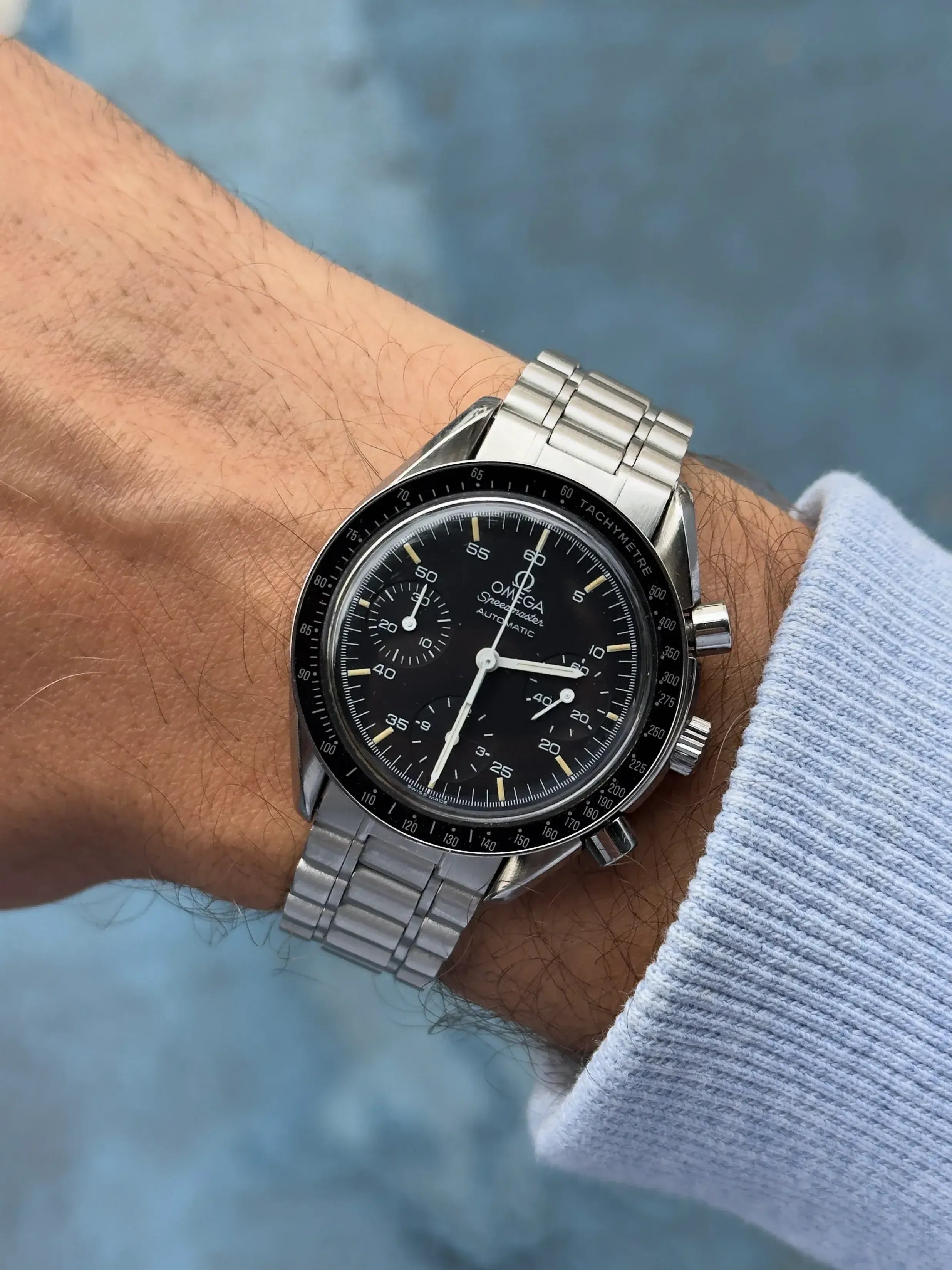 Omega - Speedmaster Reduced 3510.50 Bracelet Acier Brossé Index Tritium - 1980s - Atelier Victor