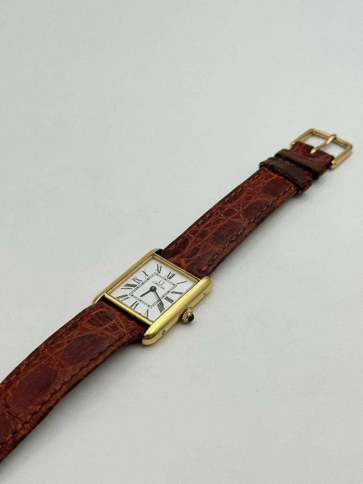 Omega - Tank Or 18k Cadran Blanc - 1978 - Atelier Victor Paris - Vintage Watch Shop Dubai
