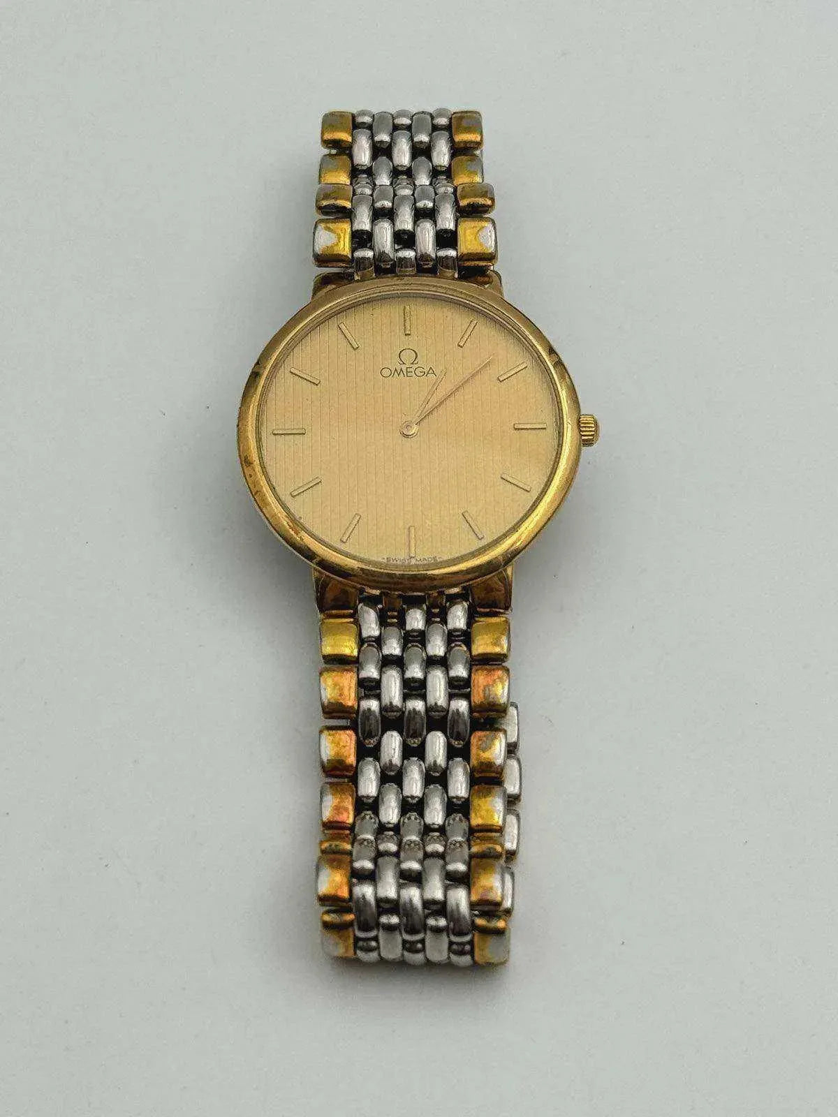 Omega - Ultra Slim Grain de riz two tones - 1980s - Atelier Victor Paris - Vintage Watch Shop Dubai