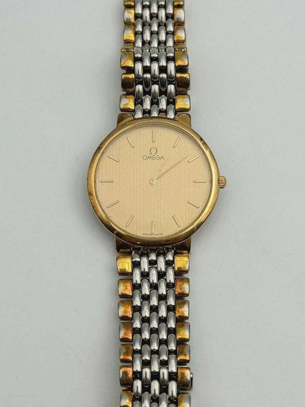 Omega - Ultra Slim Grain de riz two tones - 1980s - Atelier Victor Paris - Vintage Watch Shop Dubai