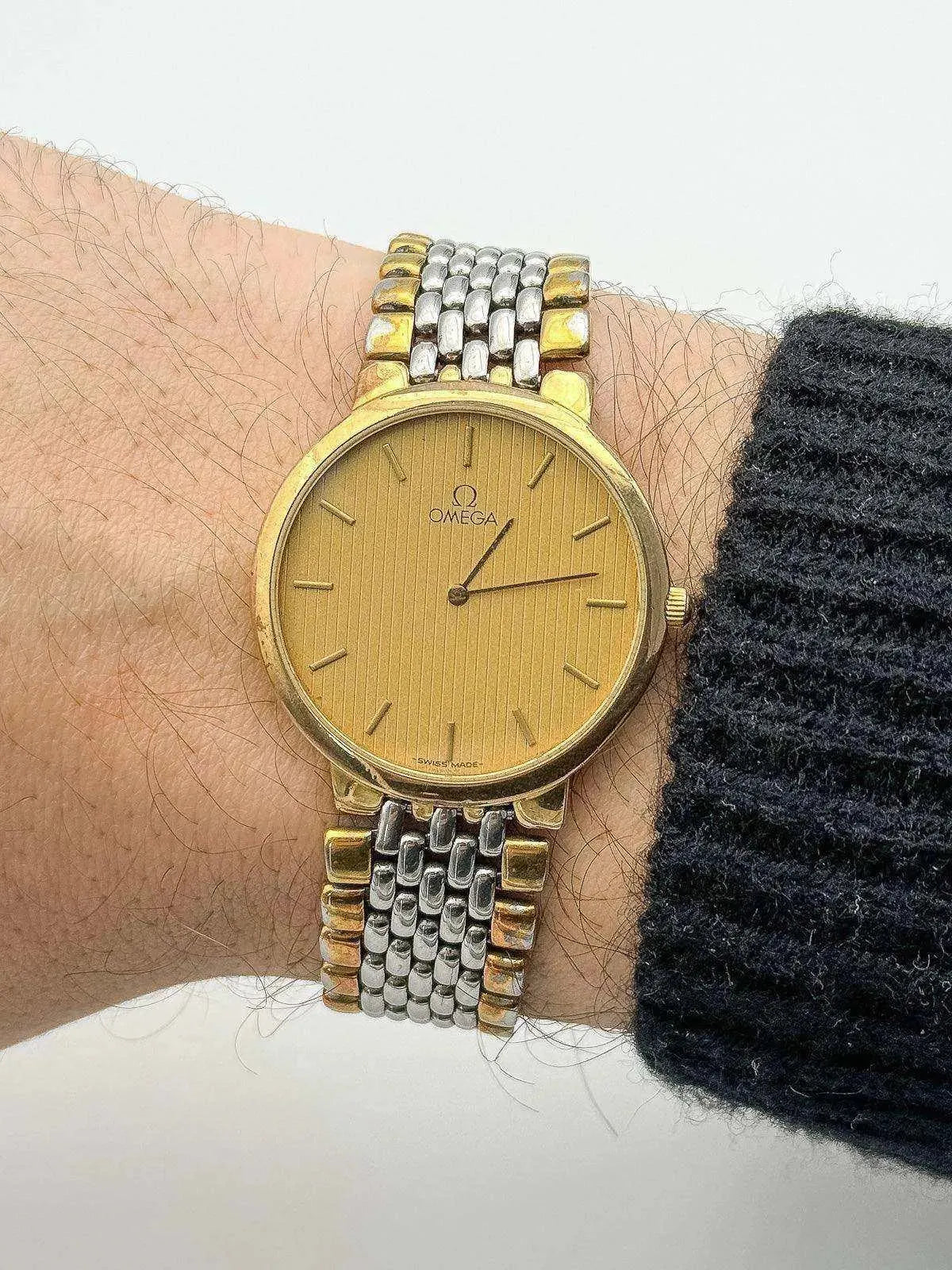 Omega - Ultra Slim Grain de riz two tones - 1980s - Atelier Victor Paris - Vintage Watch Shop Dubai