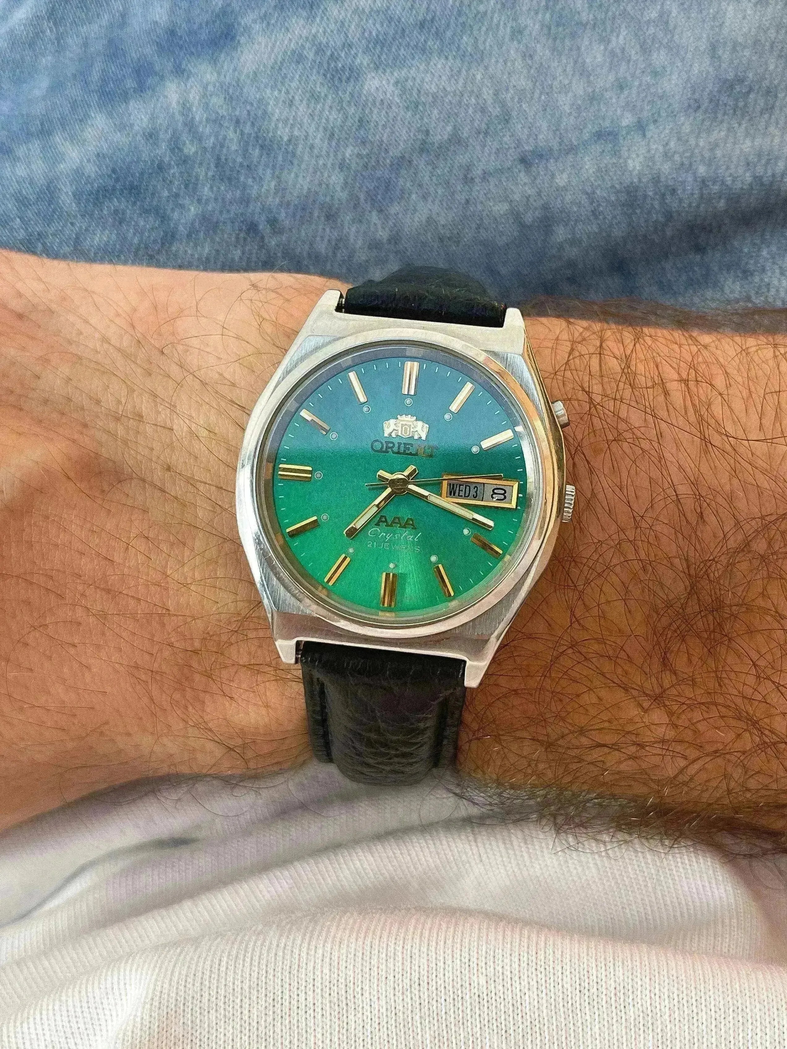 Orient - Acier Vert et index or- 1970s - Atelier Victor