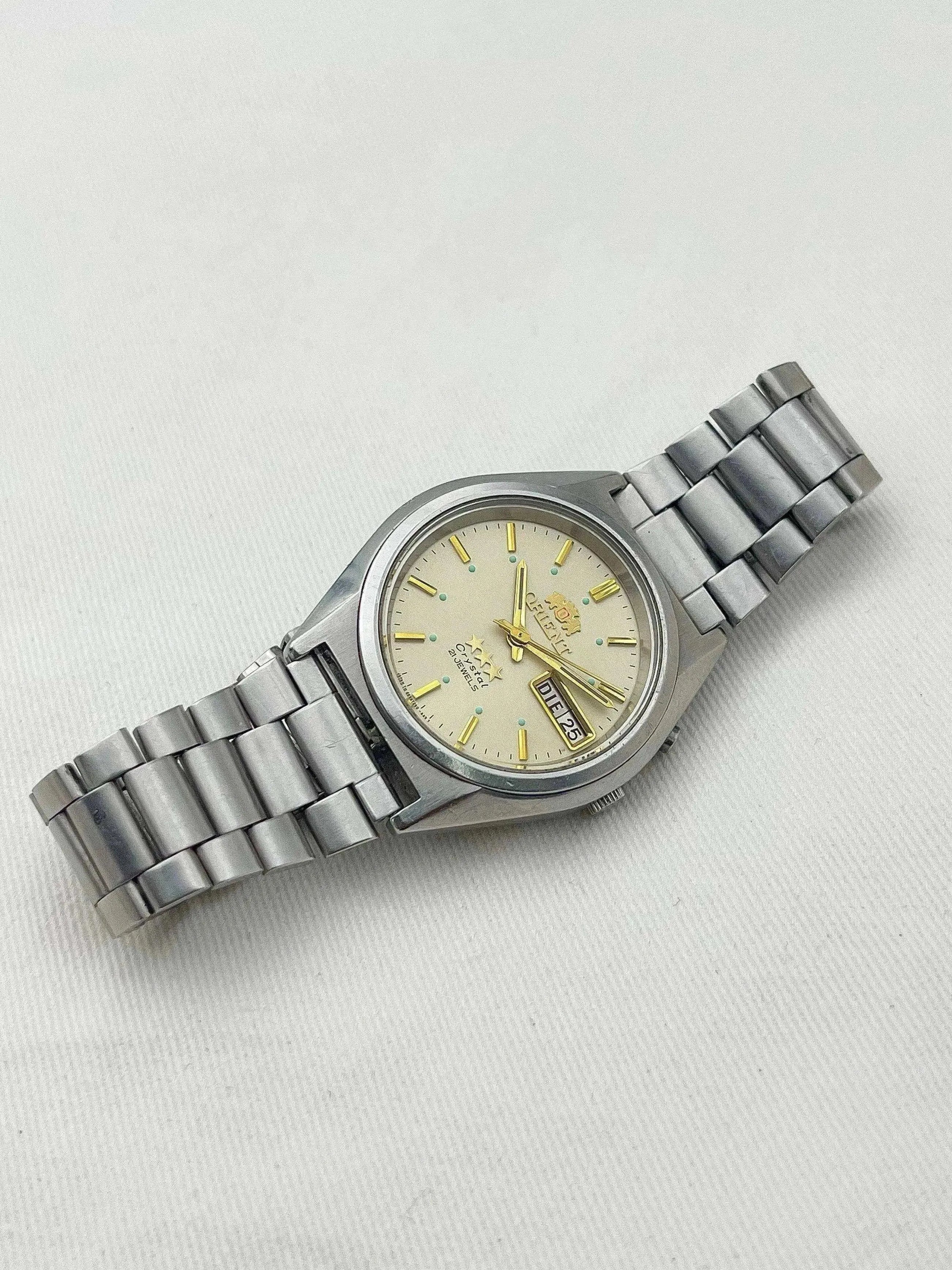 Orient - White Stars Dial Daydate Turquoise Dots - 1980s - Atelier Victor - Vintage Shop