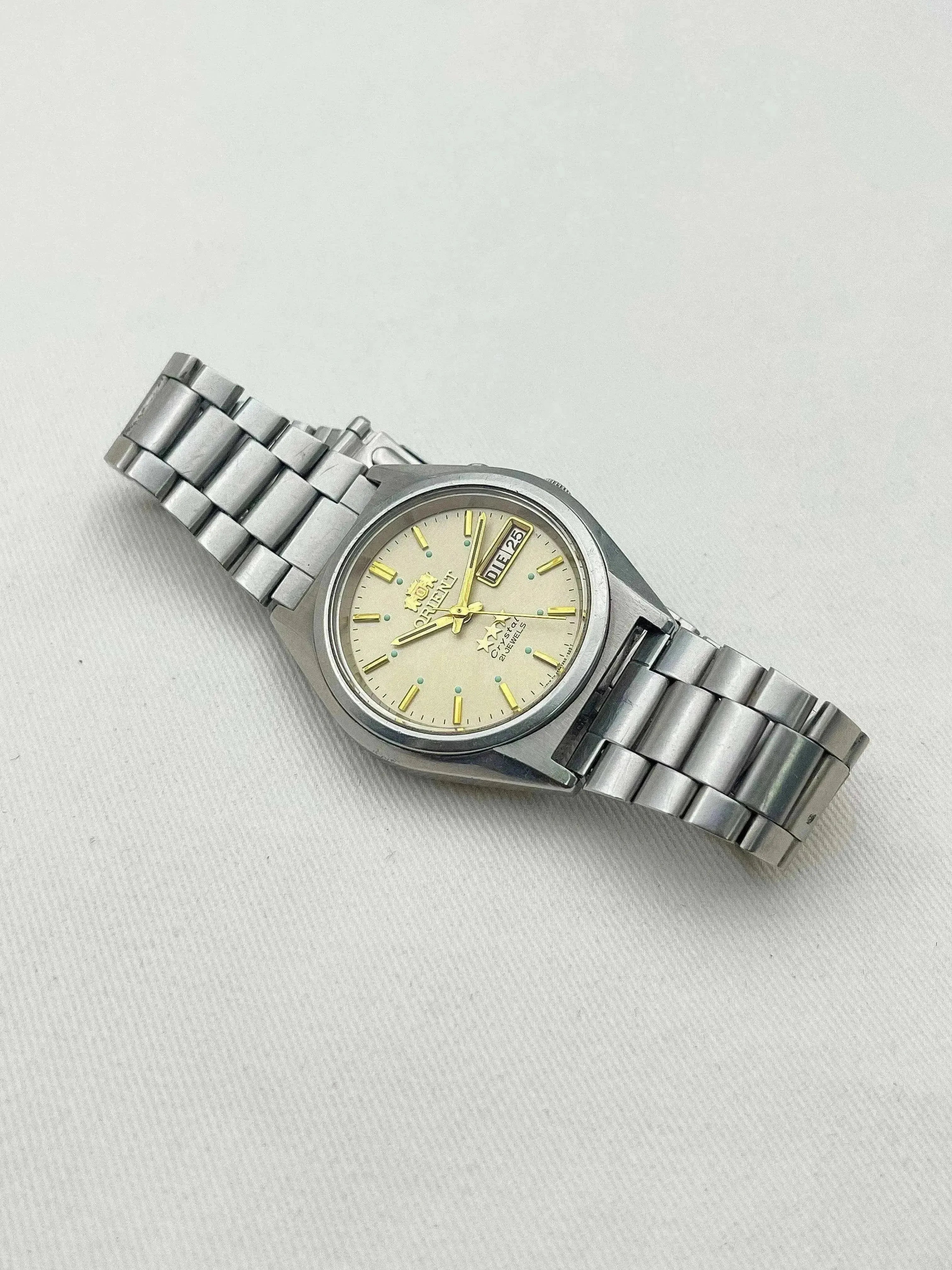 Orient - White Stars Dial Daydate Turquoise Dots - 1980s - Atelier Victor - Vintage Shop