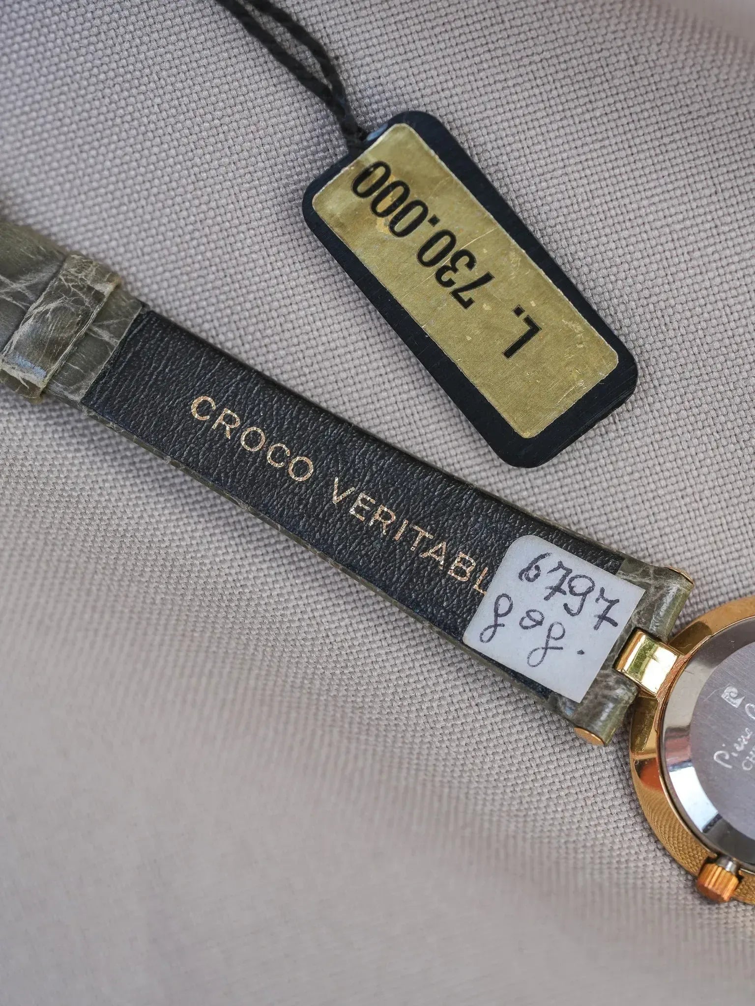 PIerre Cardin - Circle Plaqué or double index anthracite - NOS - 1980s - Atelier Victor