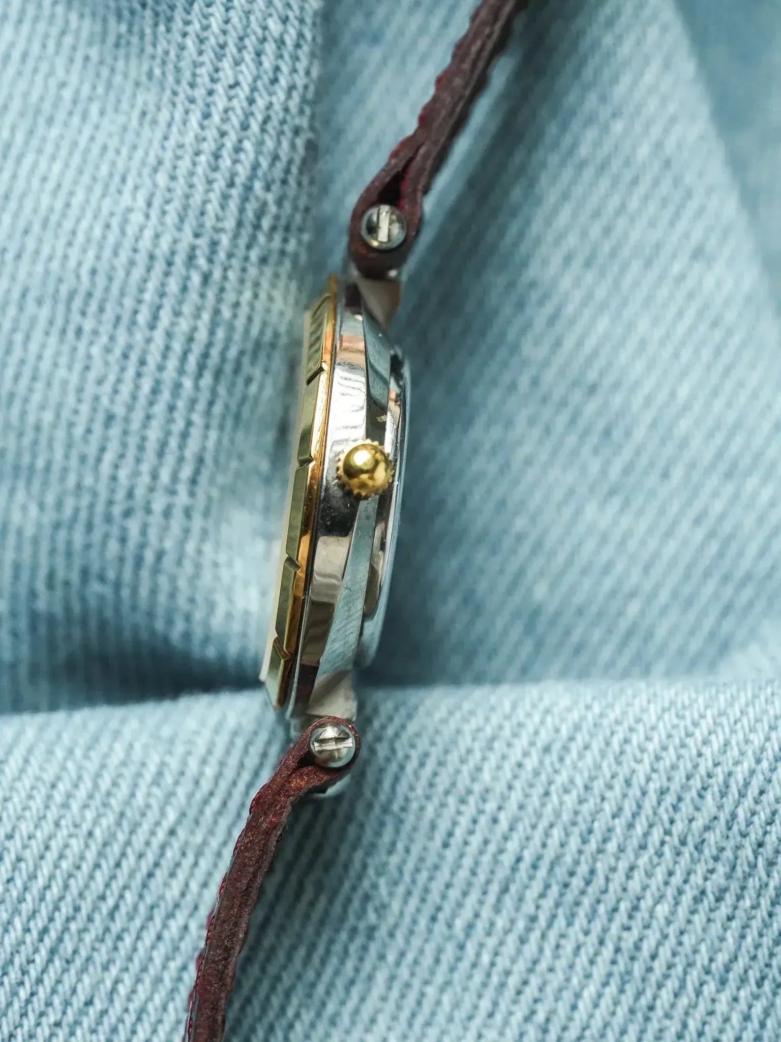 PIerre Cardin - Ellipse Plaqué or Cadran blanc index or - NOS - 1980s - Atelier Victor