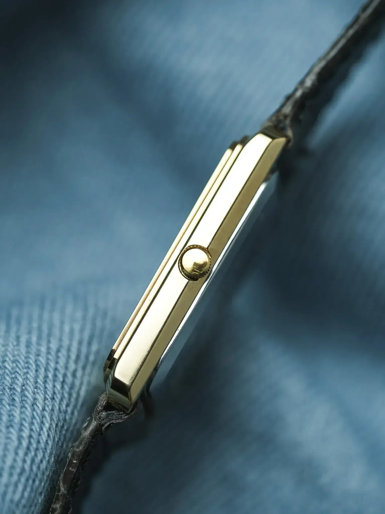 PIerre Cardin - Tank Allongée Or Cadran gris - NOS - 1980s - Atelier Victor