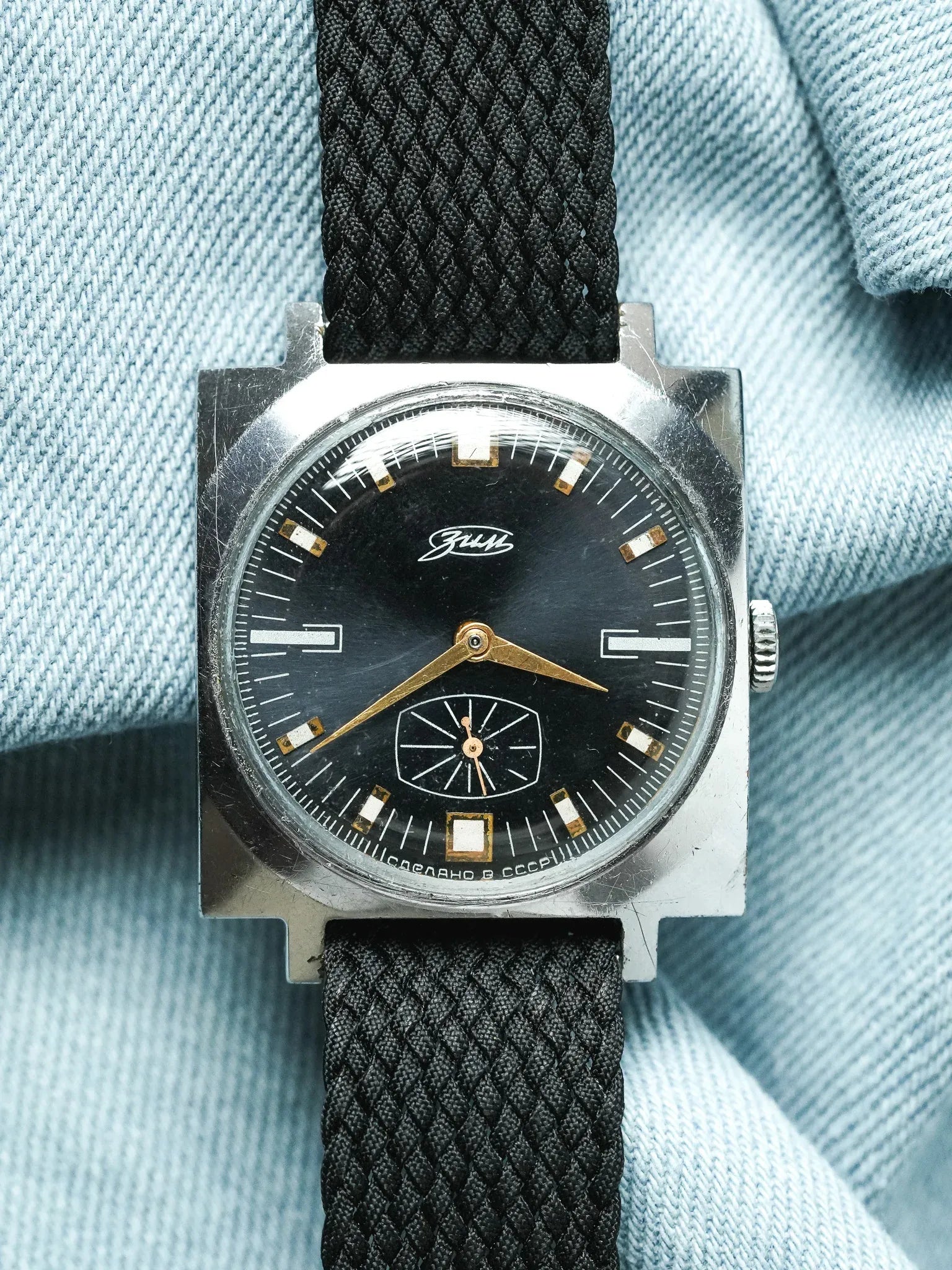 Pobeda Zim - Carré Acier Noir Petite-seconde - 1960s - Atelier Victor