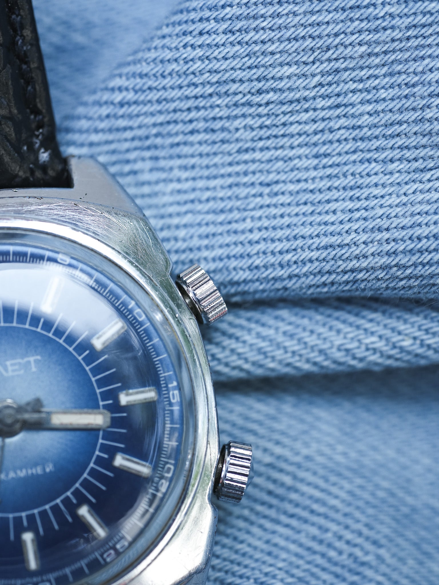 Poljot - Alarme Cadran Bleu - 1970s - Atelier Victor - Vintage Watch Shop