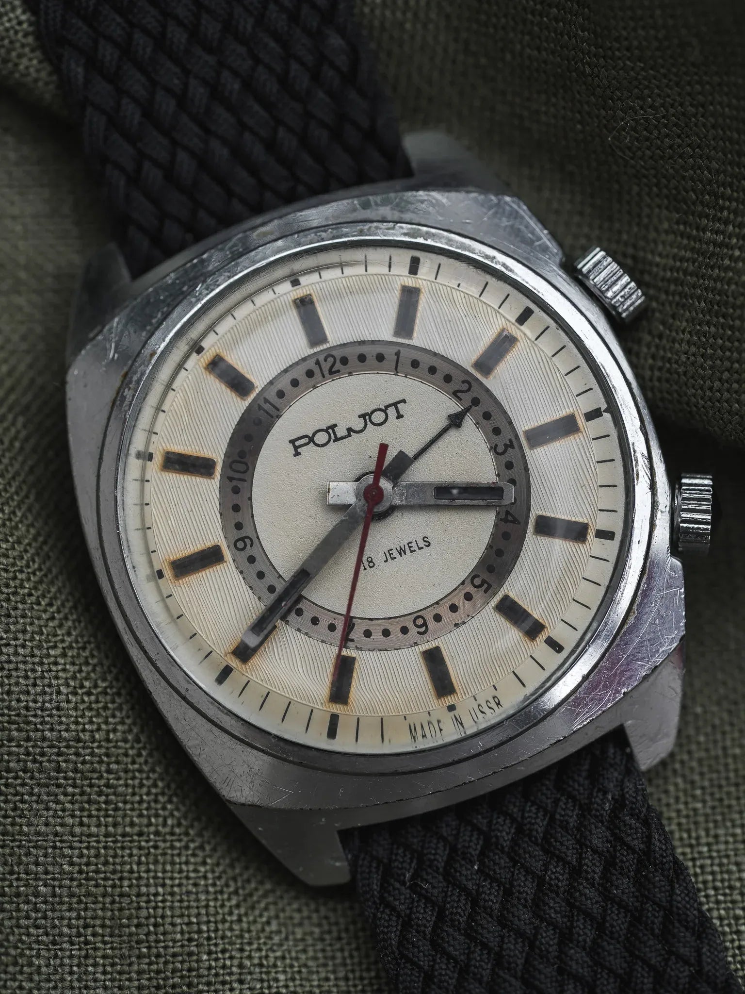 Poljot - Double Index Alarme Acier - 1970s - Atelier Victor - Vintage Shop