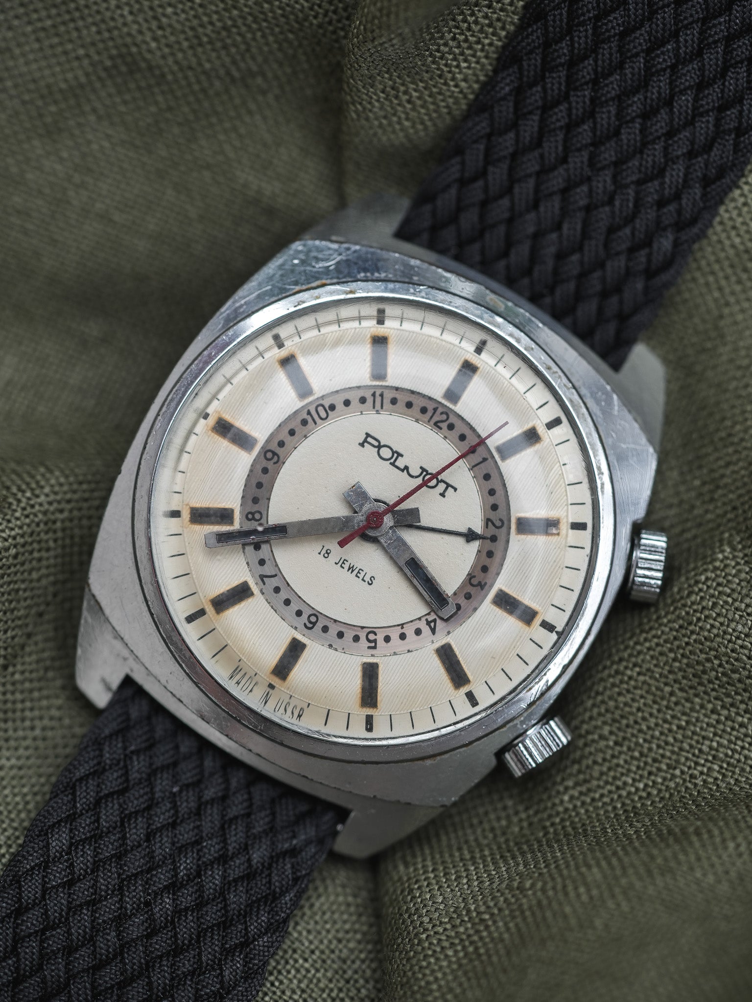 Poljot - Double Index Alarme Acier - 1970s - Atelier Victor - Vintage Shop