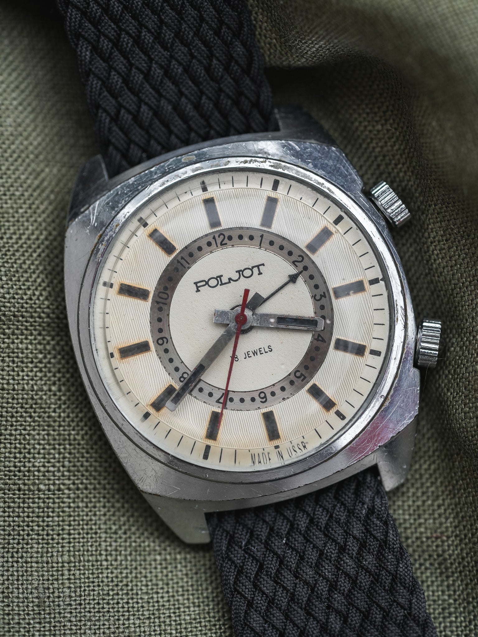 Poljot - Double Index Alarme Acier - 1970s - Atelier Victor - Vintage Shop