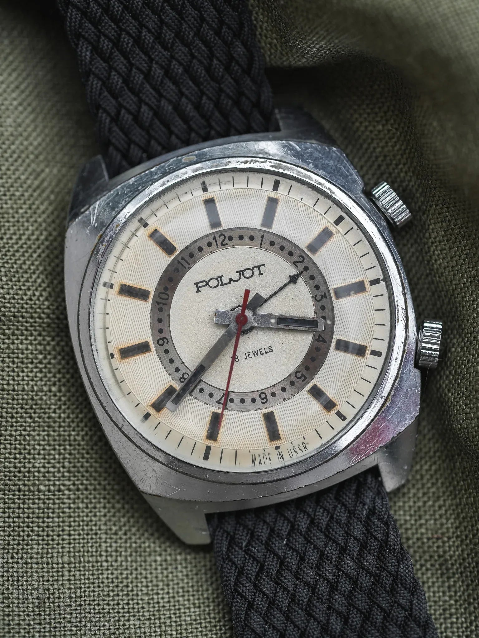 Poljot - Double Index Alarme Acier - 1970s - Atelier Victor - Vintage Shop