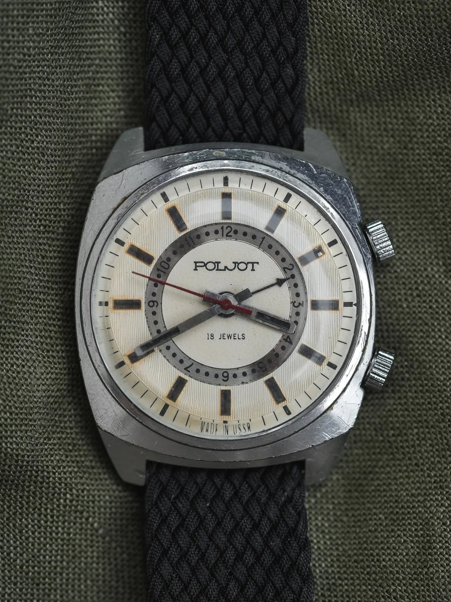 Poljot - Double Index Alarme Acier - 1970s - Atelier Victor - Vintage Shop