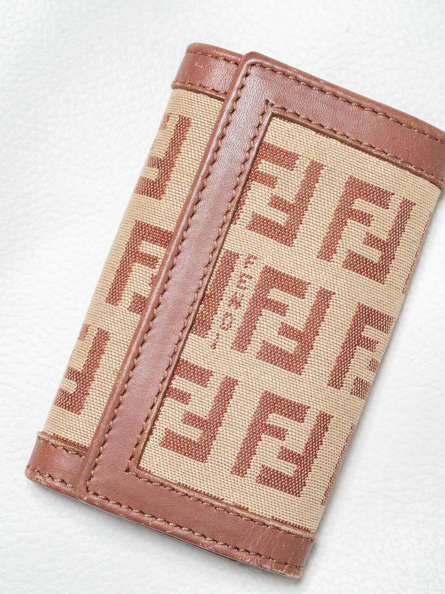 Porte-Clés Fendi Vintage — Toile Zucca Monogram FF & Cuir