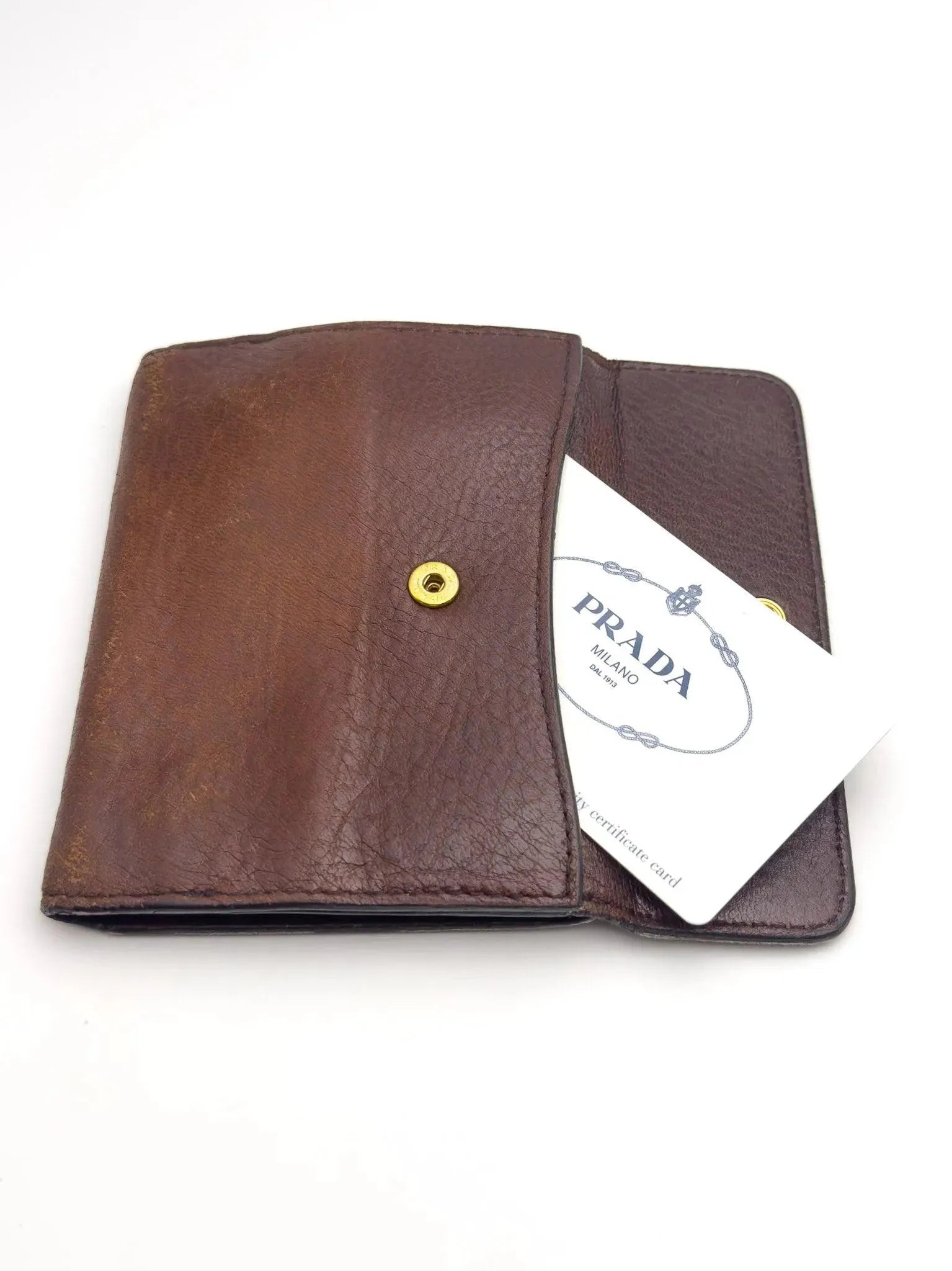 Prada - Portefeuille cuir marron - Atelier Victor Paris - Vintage Watch Shop Dubai