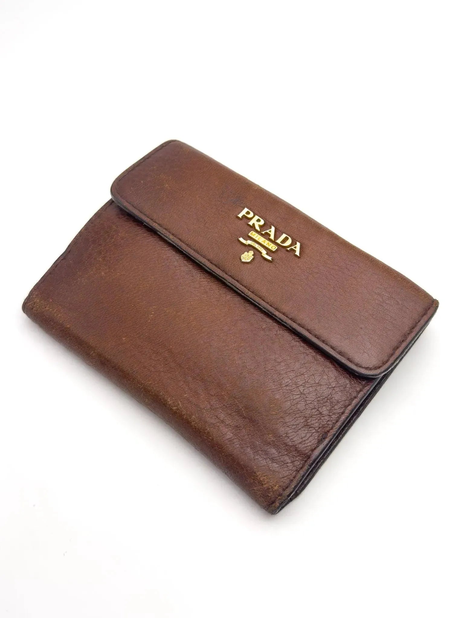 Prada - Portefeuille cuir marron - Atelier Victor Paris - Vintage Watch Shop Dubai