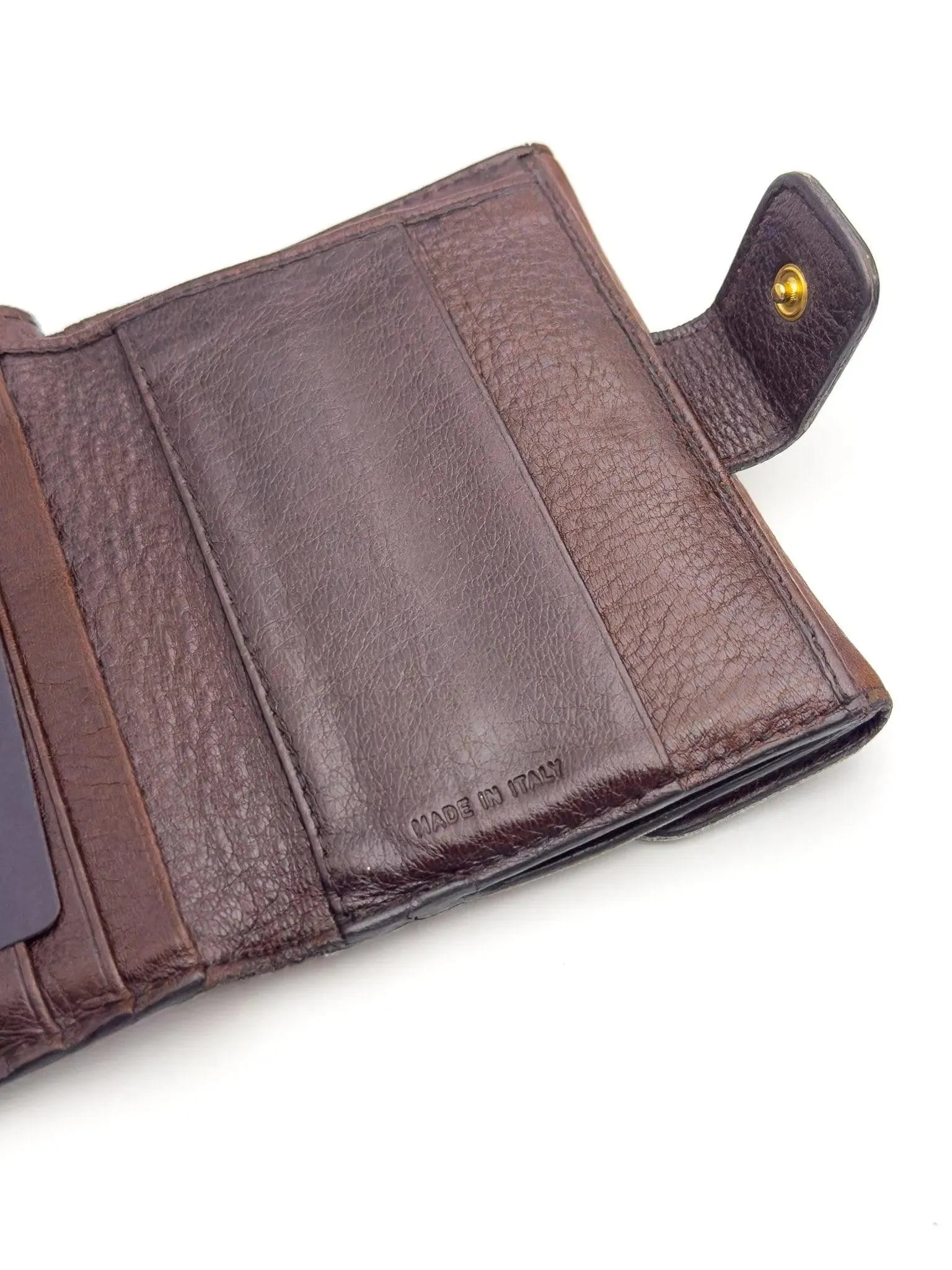 Prada - Portefeuille cuir marron - Atelier Victor - Vintage Shop