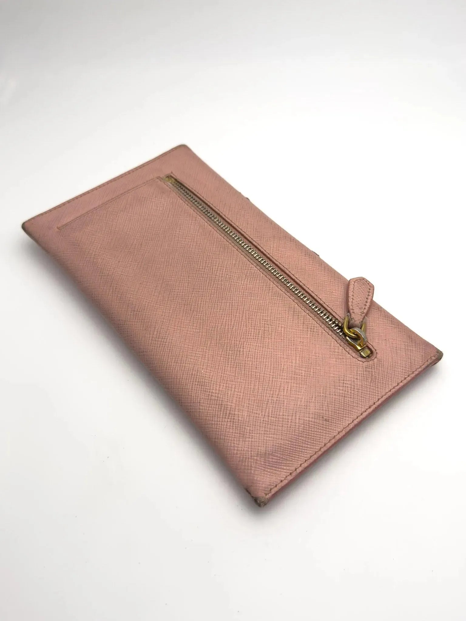 Prada - Portefeuille Rose avec Métal Doré - Atelier Victor - Vintage Shop