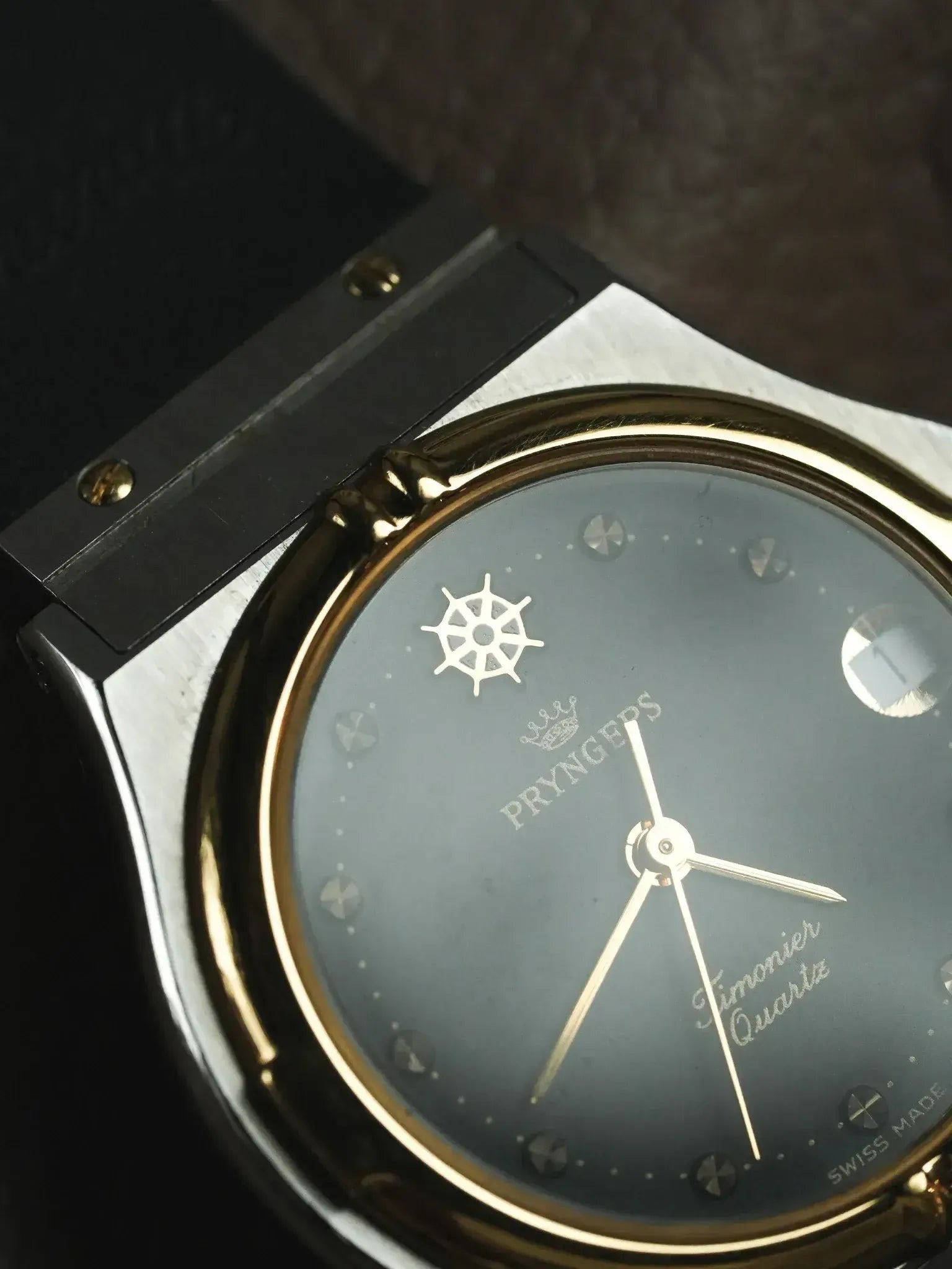 Pryngeps - Style "Hublot" Acier Or - Neuve de stock - 1990s - Atelier Victor