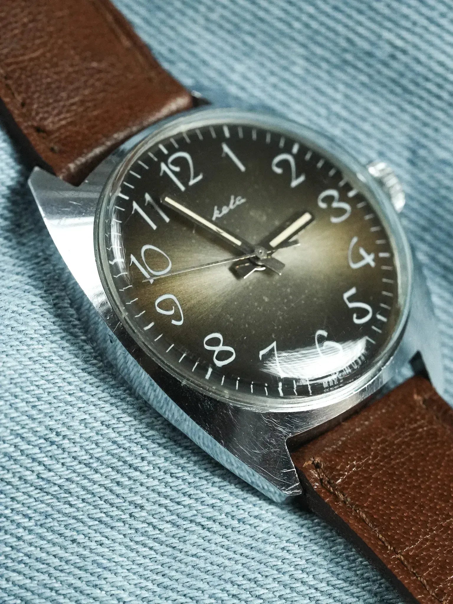 Raketa - Cadran Moka soleil Chiffres Arabes - 1970s - Atelier Victor