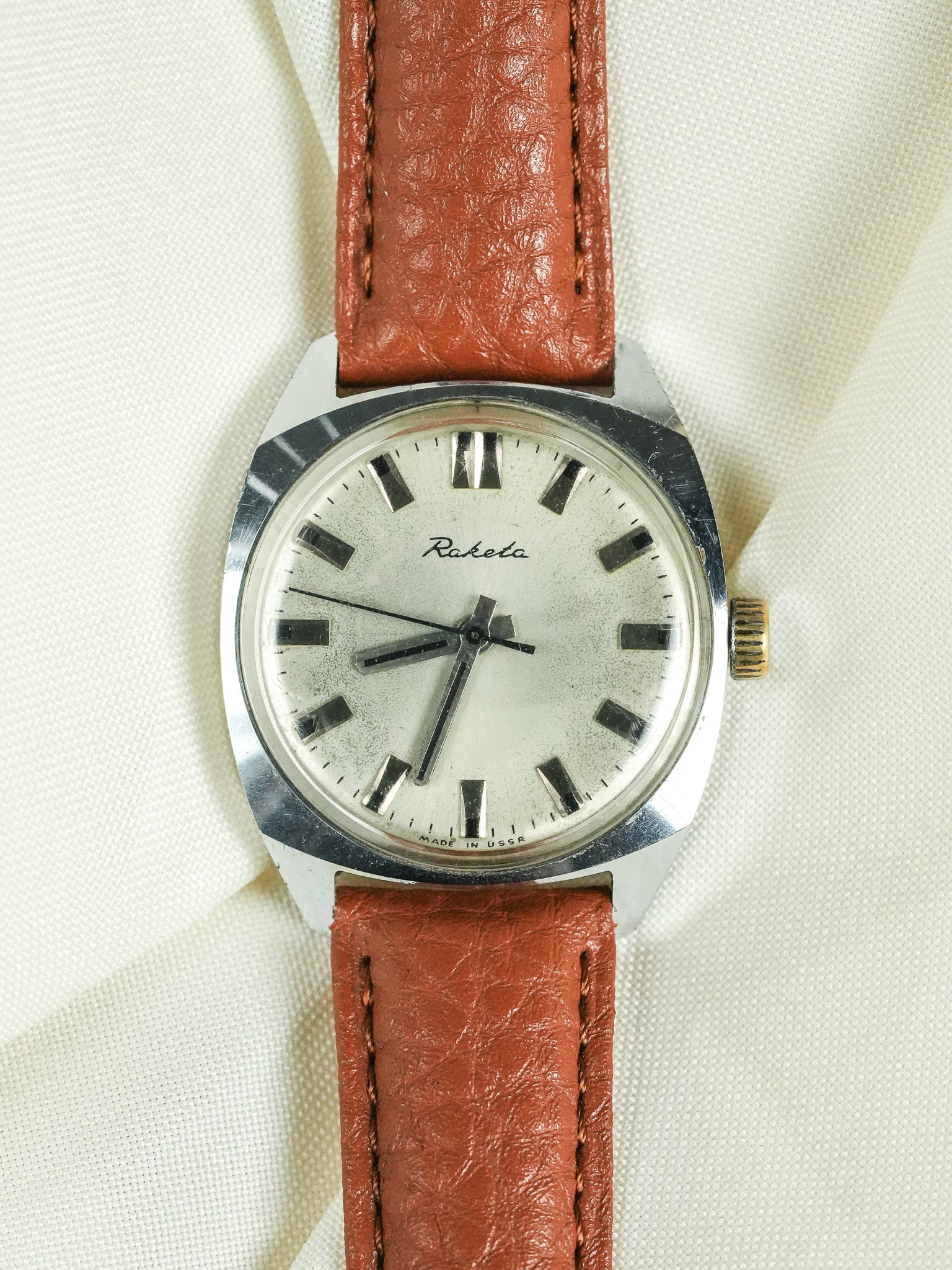 Raketa - Coussin Chrome Champagne Patiné - 1960s - Atelier Victor