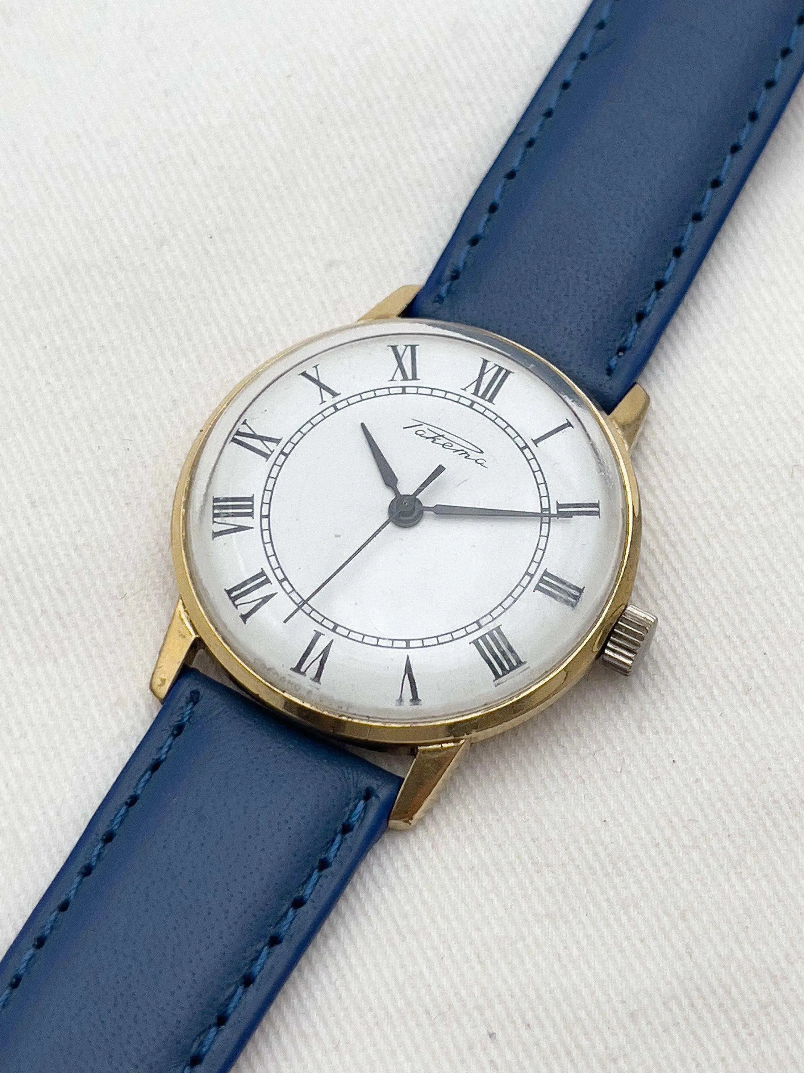 Raketa - Index Romain Gold - 1960s - Atelier Victor Paris - Vintage Watch Shop Dubai