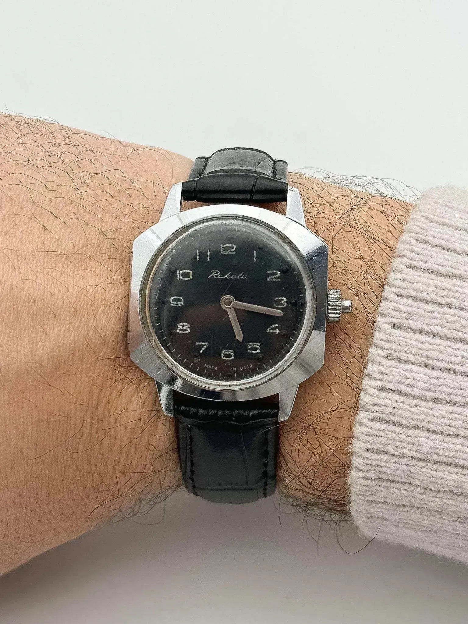 Raketa - Montre ancienne pour les aveugles cadran noir - 1980s - Atelier Victor