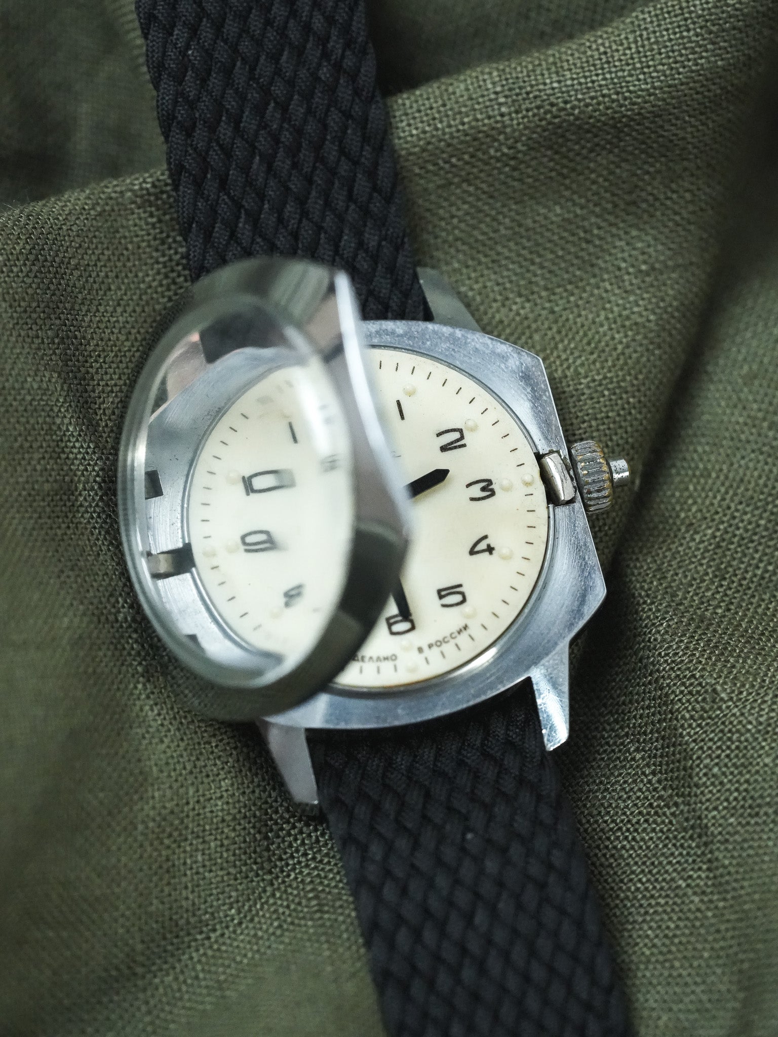 Raketa - Montre aveugle cadran braille crème - 1960s - Atelier Victor - Vintage Watch Shop