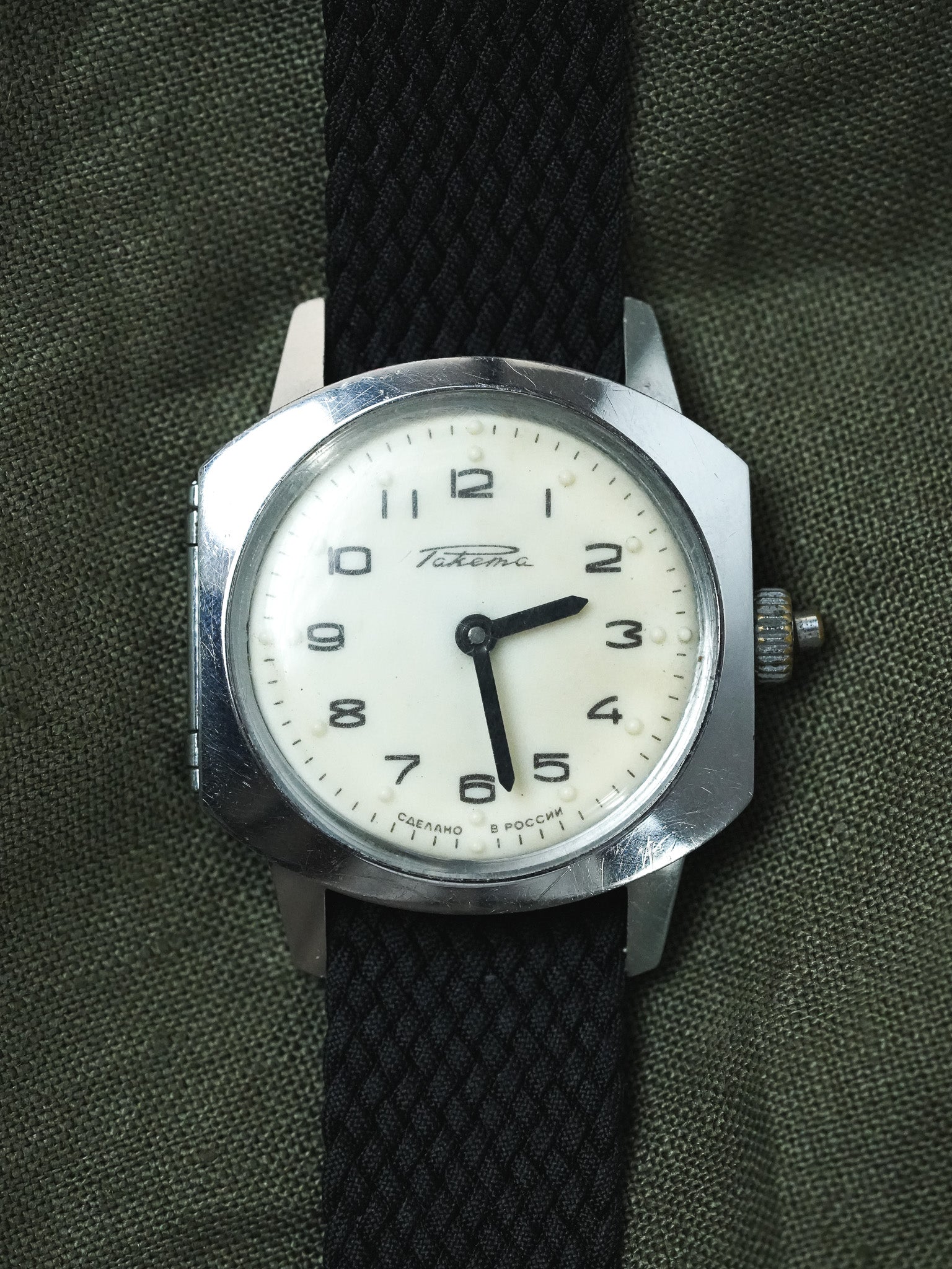 Raketa - Montre aveugle cadran braille crème - 1960s - Atelier Victor - Vintage Watch Shop