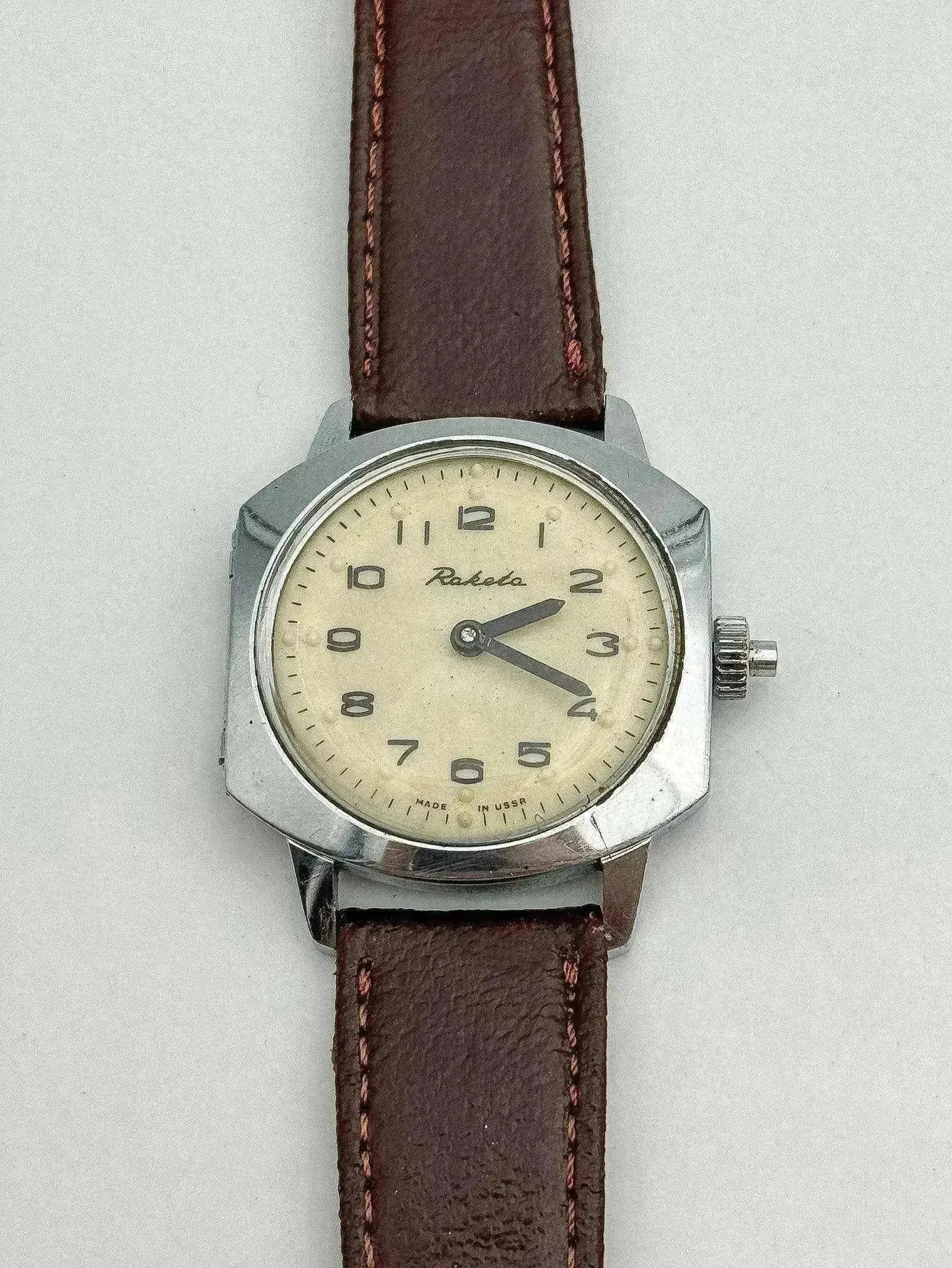Raketa - Montre Aveugle Crème Marron - 1980s - Atelier Victor