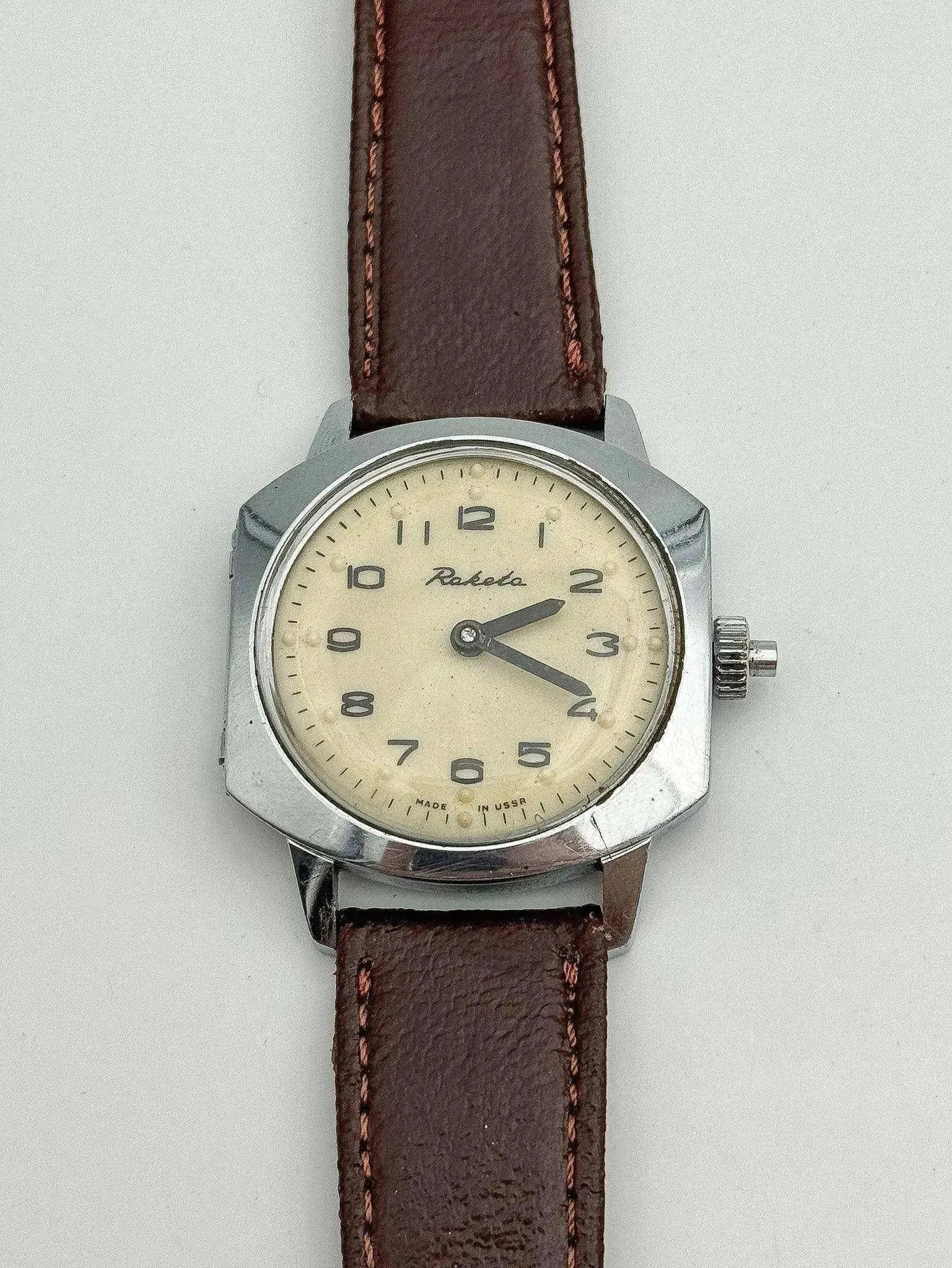 Raketa - Montre Aveugle Crème Marron - 1980s - Atelier Victor