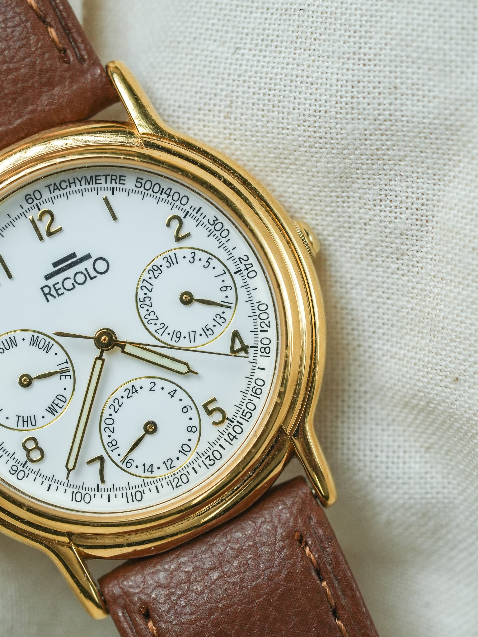Regolo - Or Triple Calendar blanc - 1990s - Atelier Victor - Vintage Shop