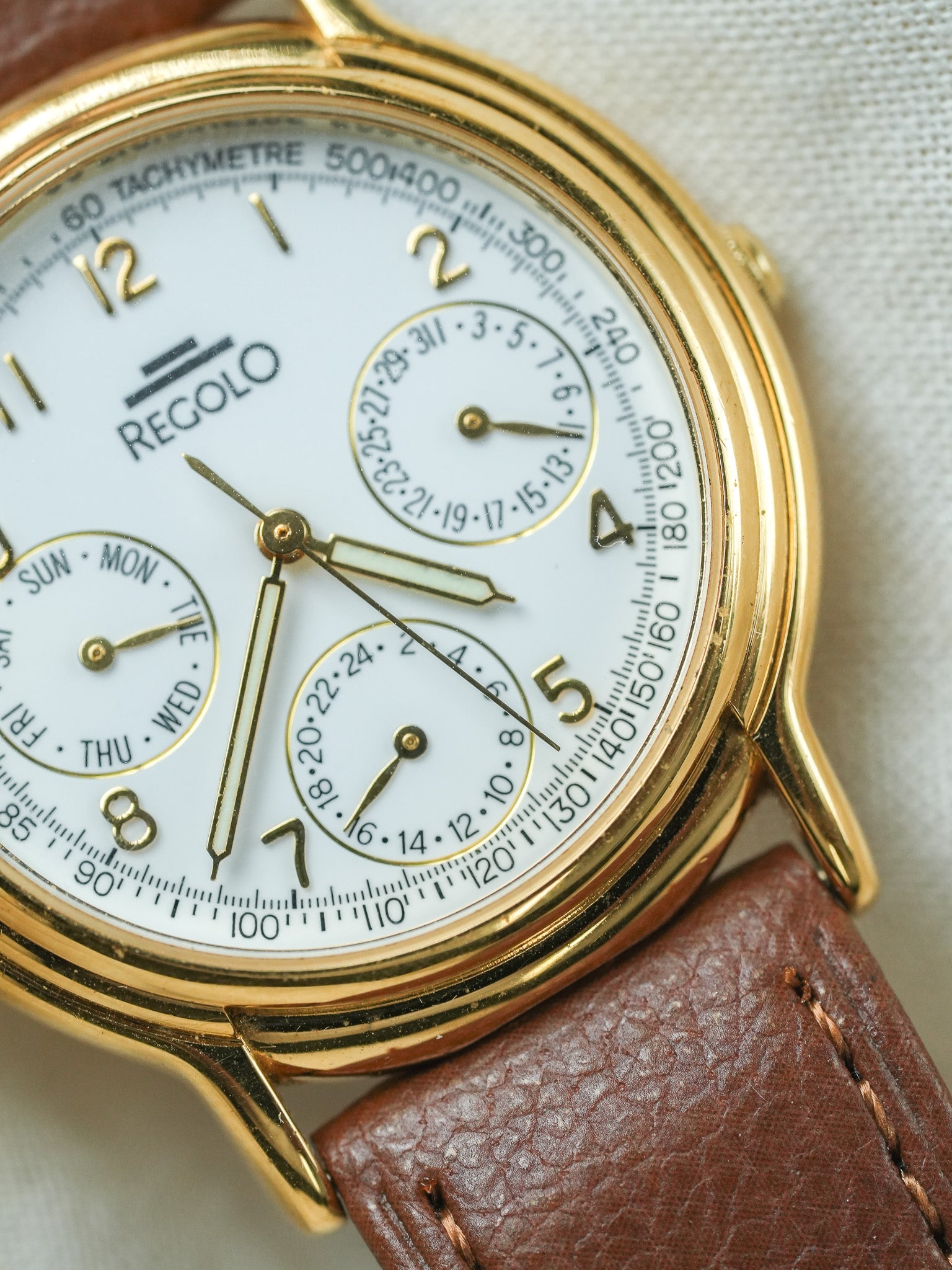 Regolo - Or Triple Calendar blanc - 1990s - Atelier Victor - Vintage Shop