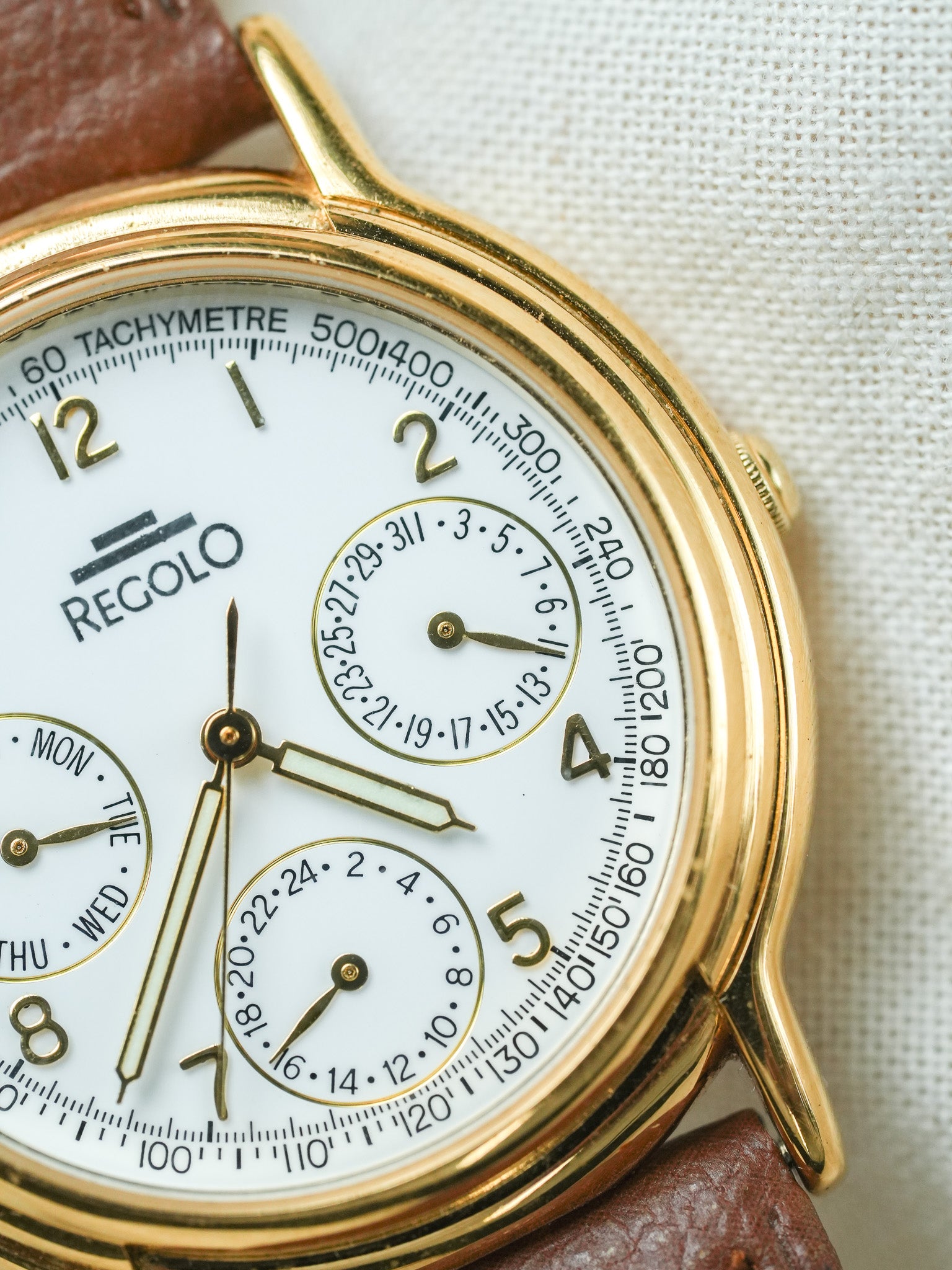 Regolo - Or Triple Calendar blanc - 1990s - Atelier Victor - Vintage Shop