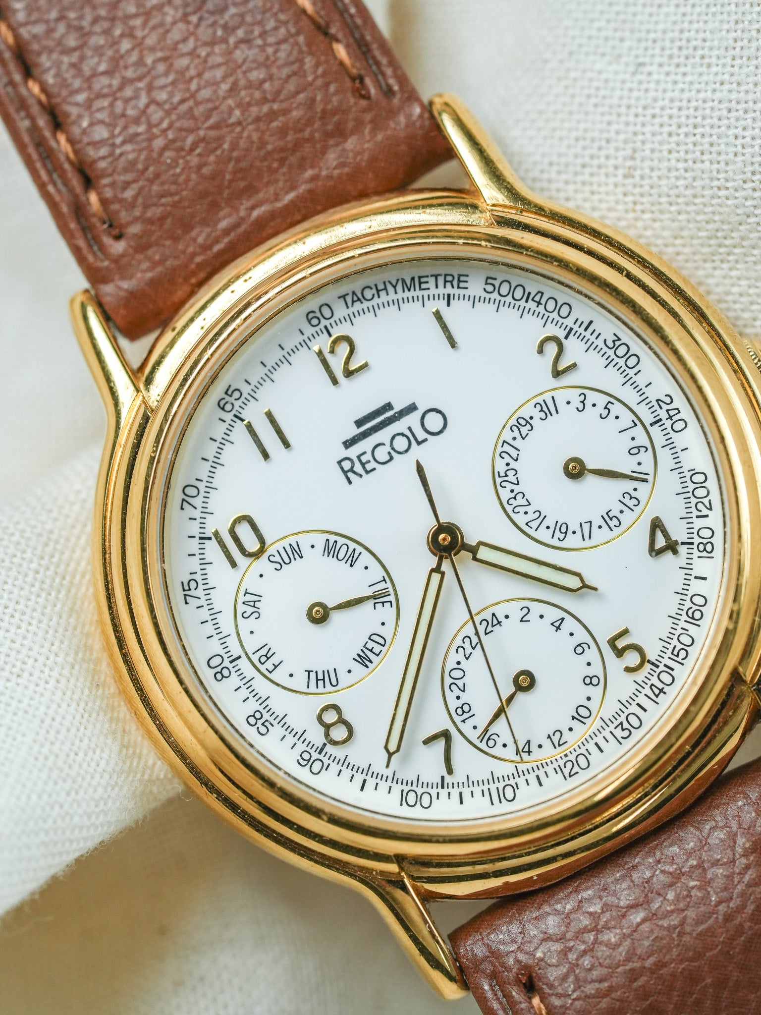 Regolo - Or Triple Calendar blanc - 1990s - Atelier Victor - Vintage Shop